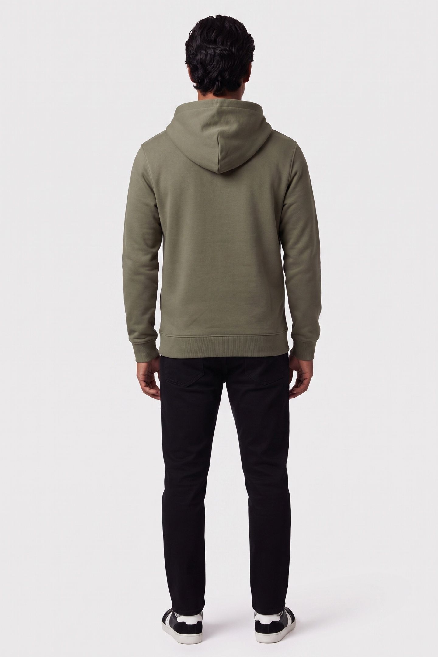 CLASSIC LONG SLEEVE 350GSM TERRY WOVEN LABEL DUSTY OLIVE 2