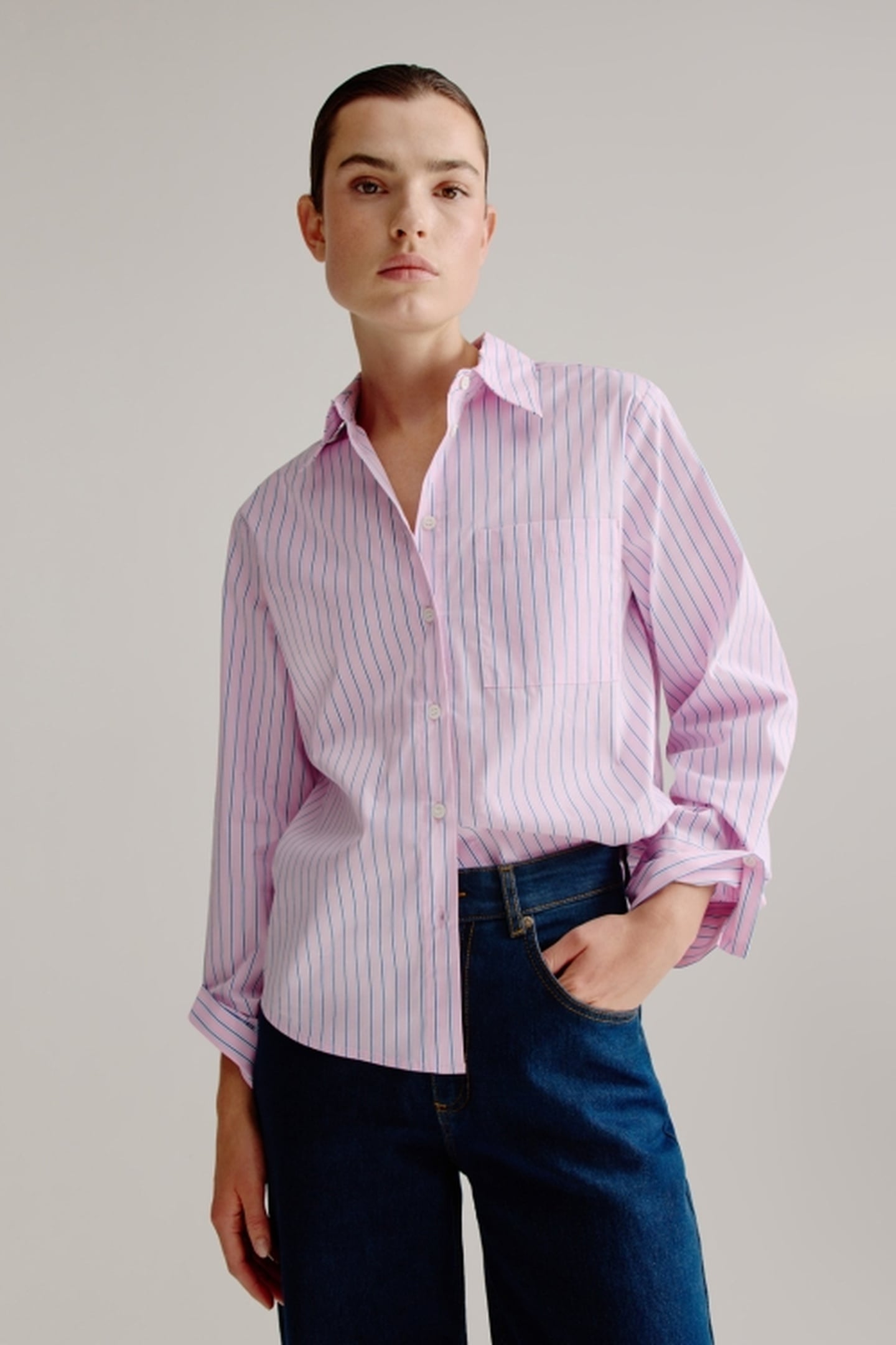 LEON BLOUSE LIGHT PINK STRIPE 2