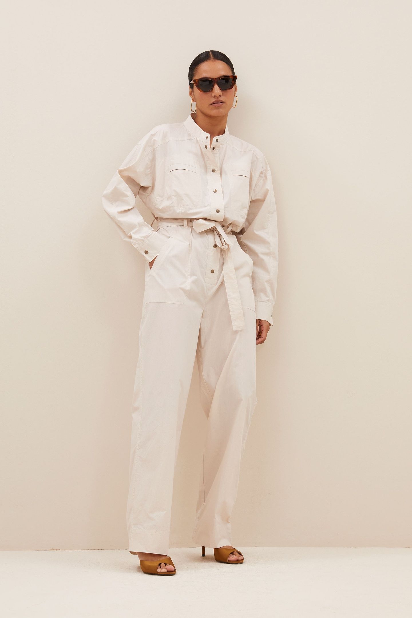 ESRA POPLIN SUIT ALMOND 1