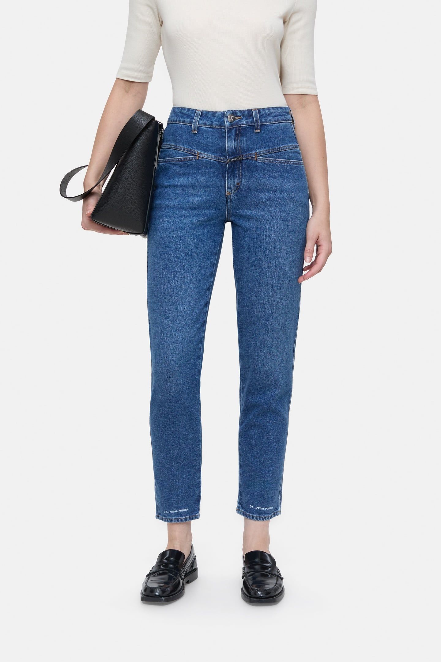 PEDAL PUSHER JEANS MID BLUE 1
