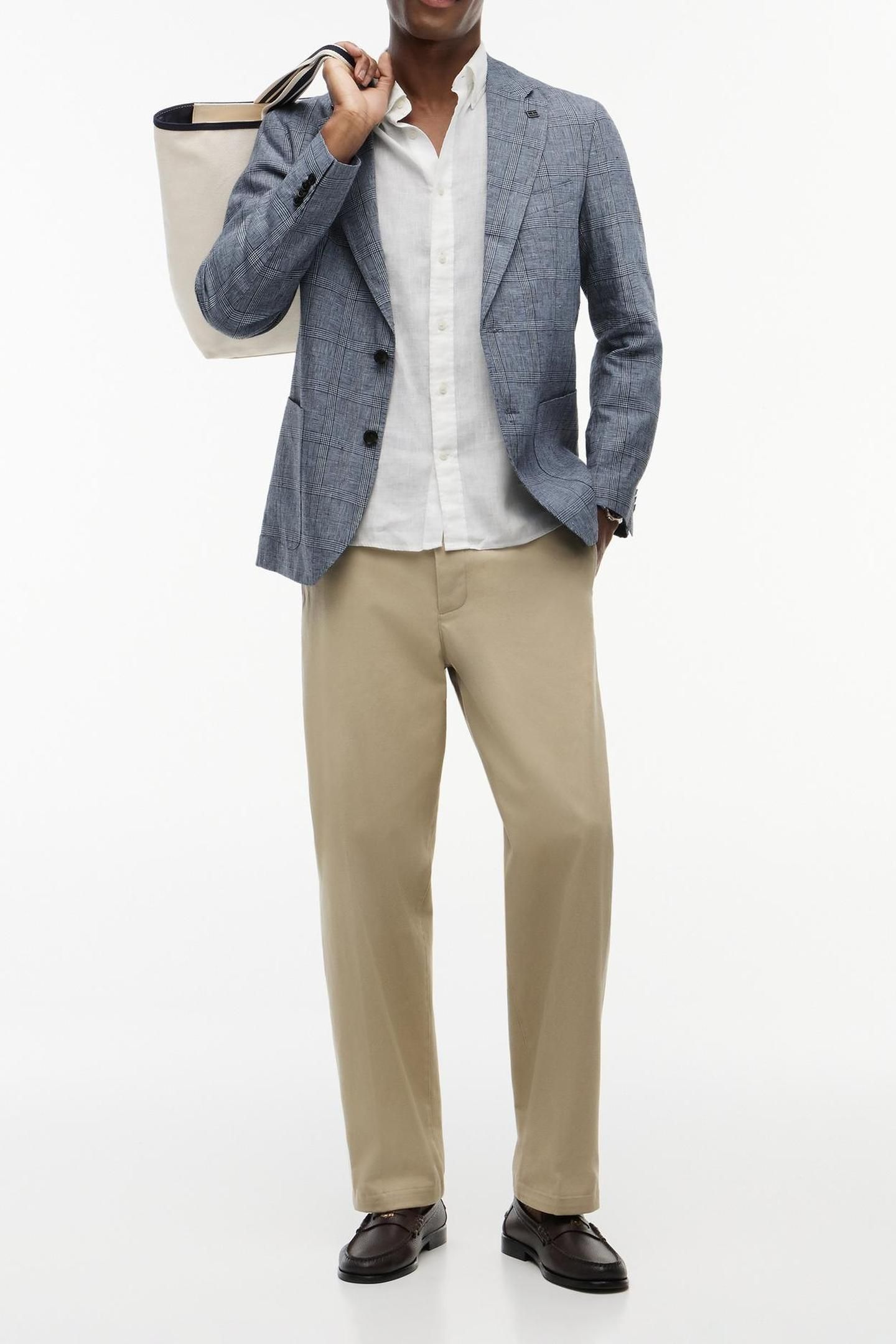 DC SMALL CHECK BLAZER NAVY IRIS CHECK 3