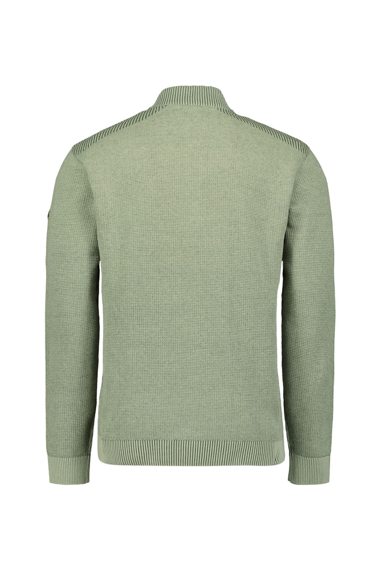 PULLOVER HALF ZIP PLATED STRUCTURE KNIT LIGHT MOSS 6