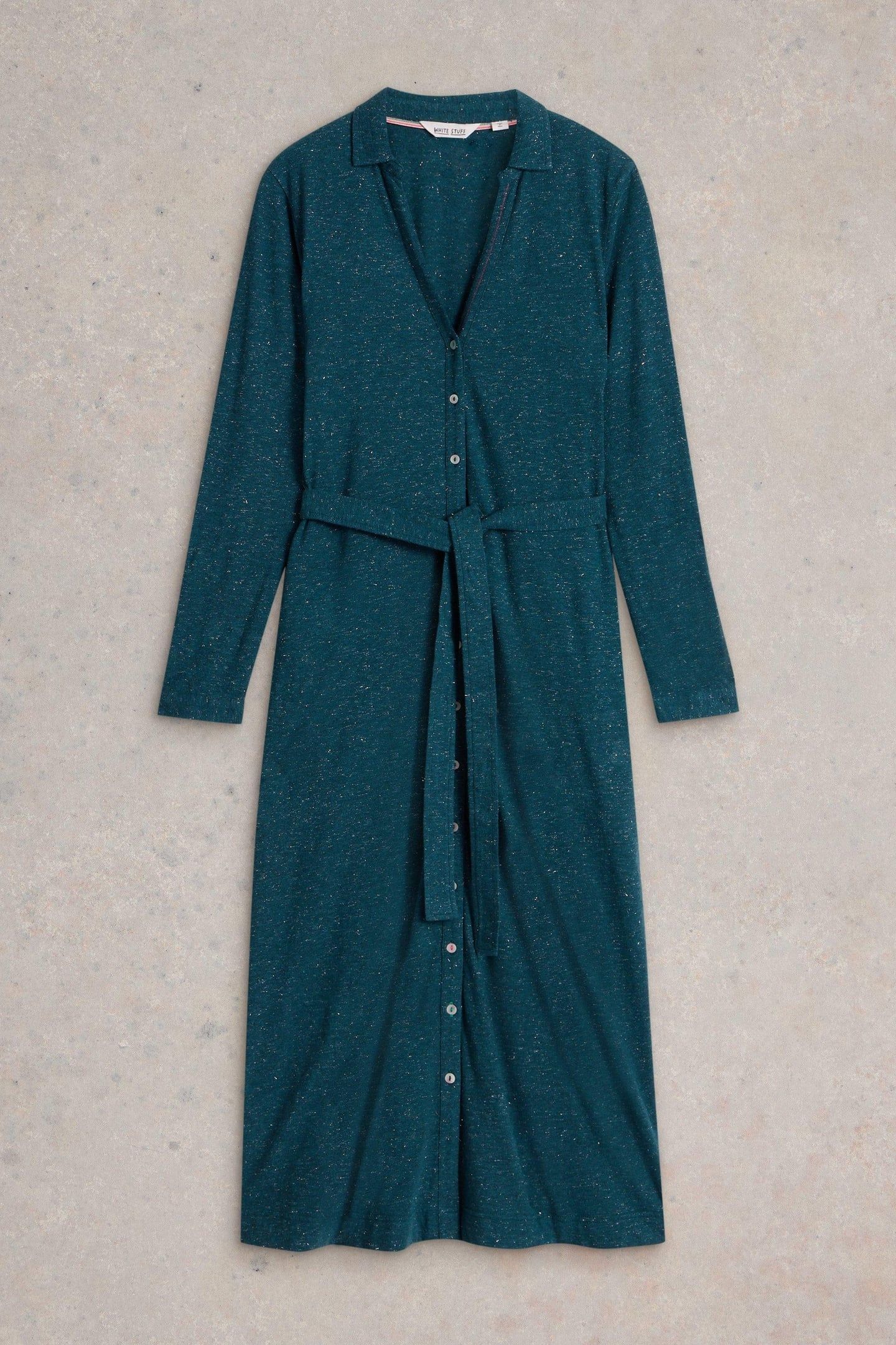 ANNIE SPARKLE JERSEY DRESS TEAL MULTI 5