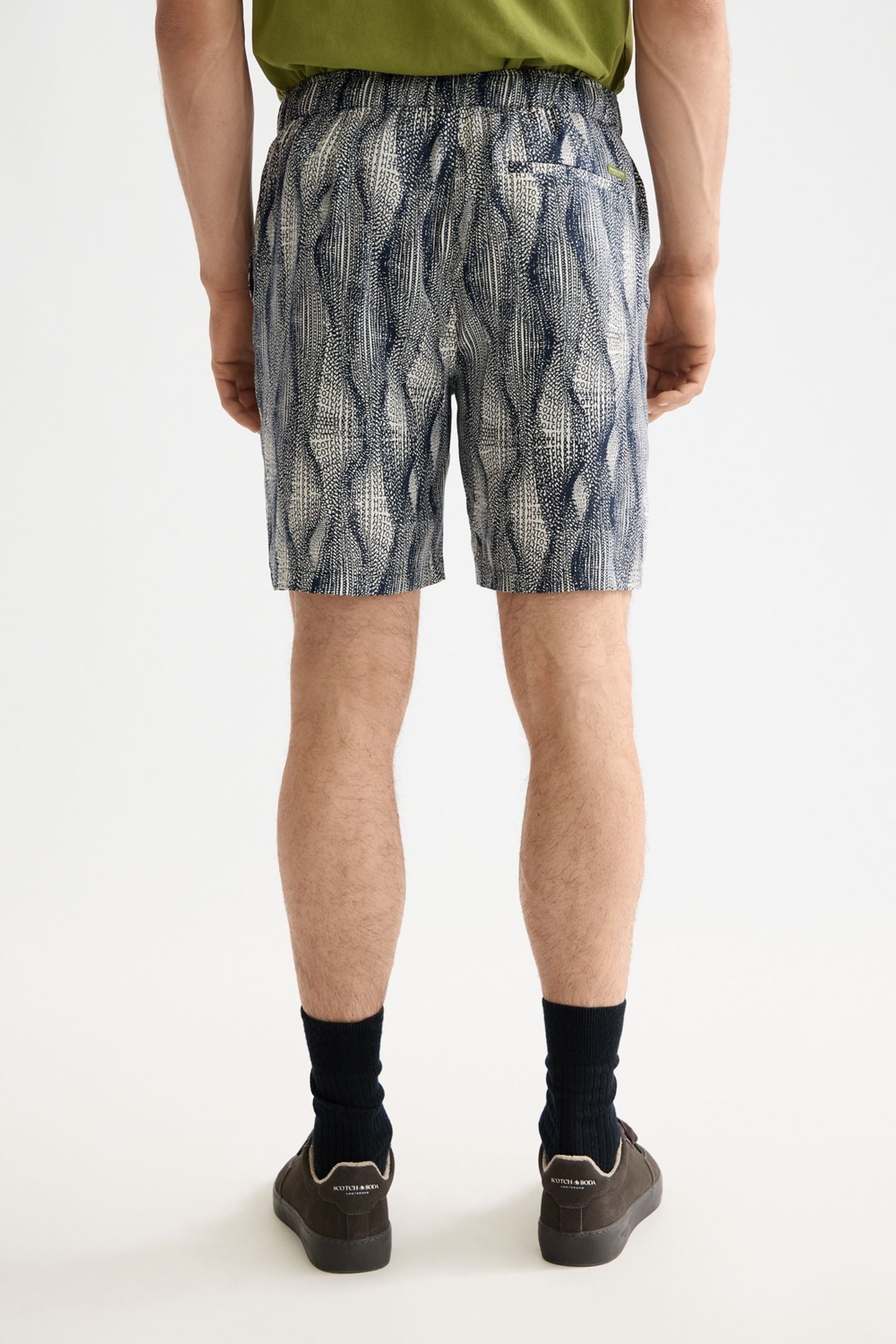 FAVE2 - PRINTED TENCEL REGULAR FIT BERMUDA SHORT BATIK LOGO  3
