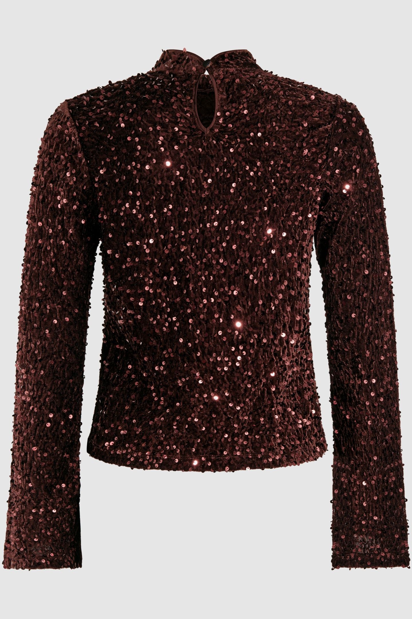 LA-SBCLEO FLARE SLEEVE TOP BROWN 3