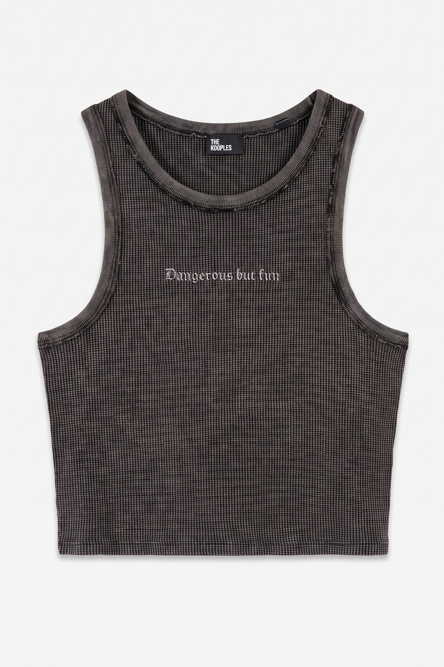 TANK TOP WITH EMBROIDERED TEXT BLACK WASHED 3