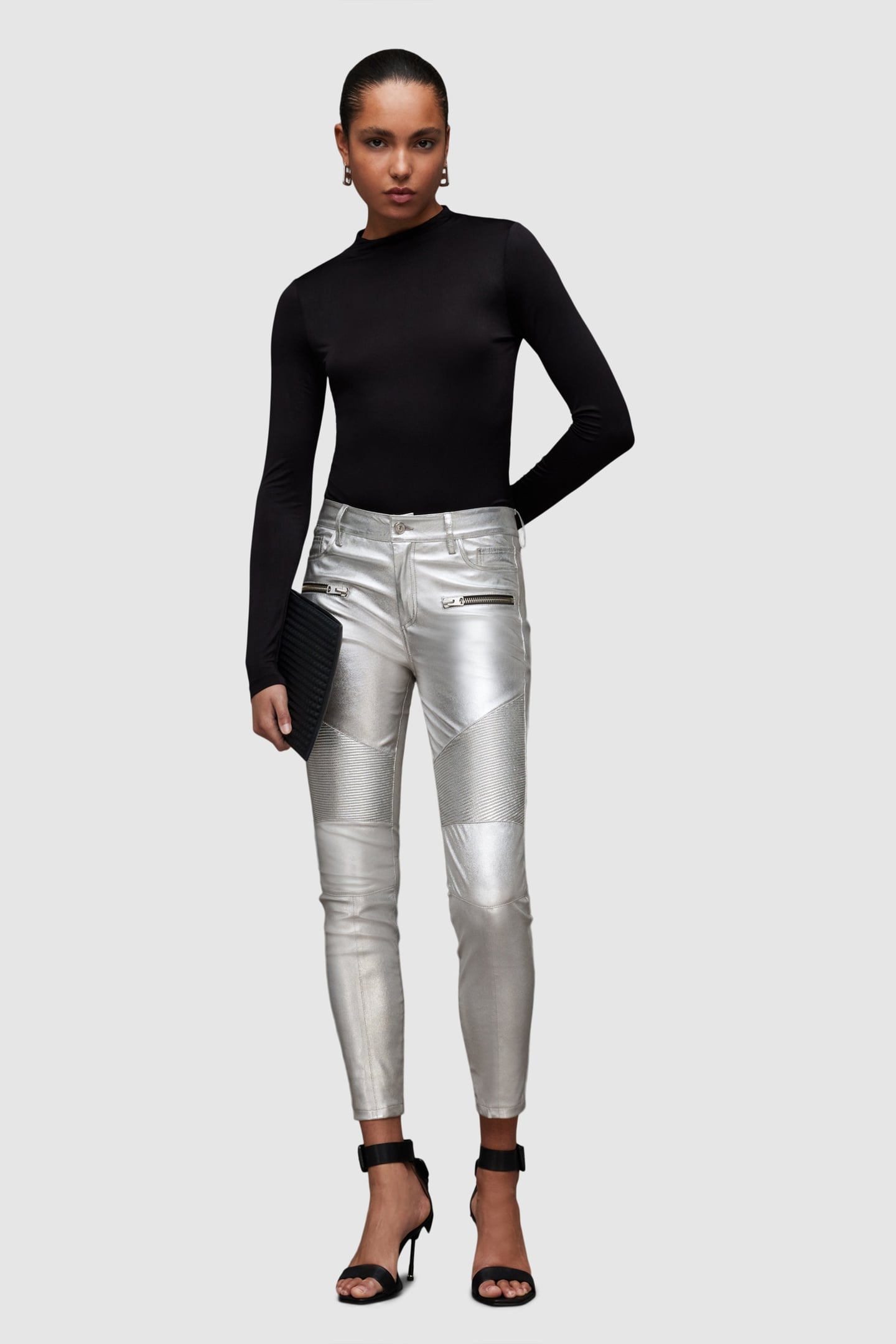 SURI LEA BIKER JEAN SILVER 2