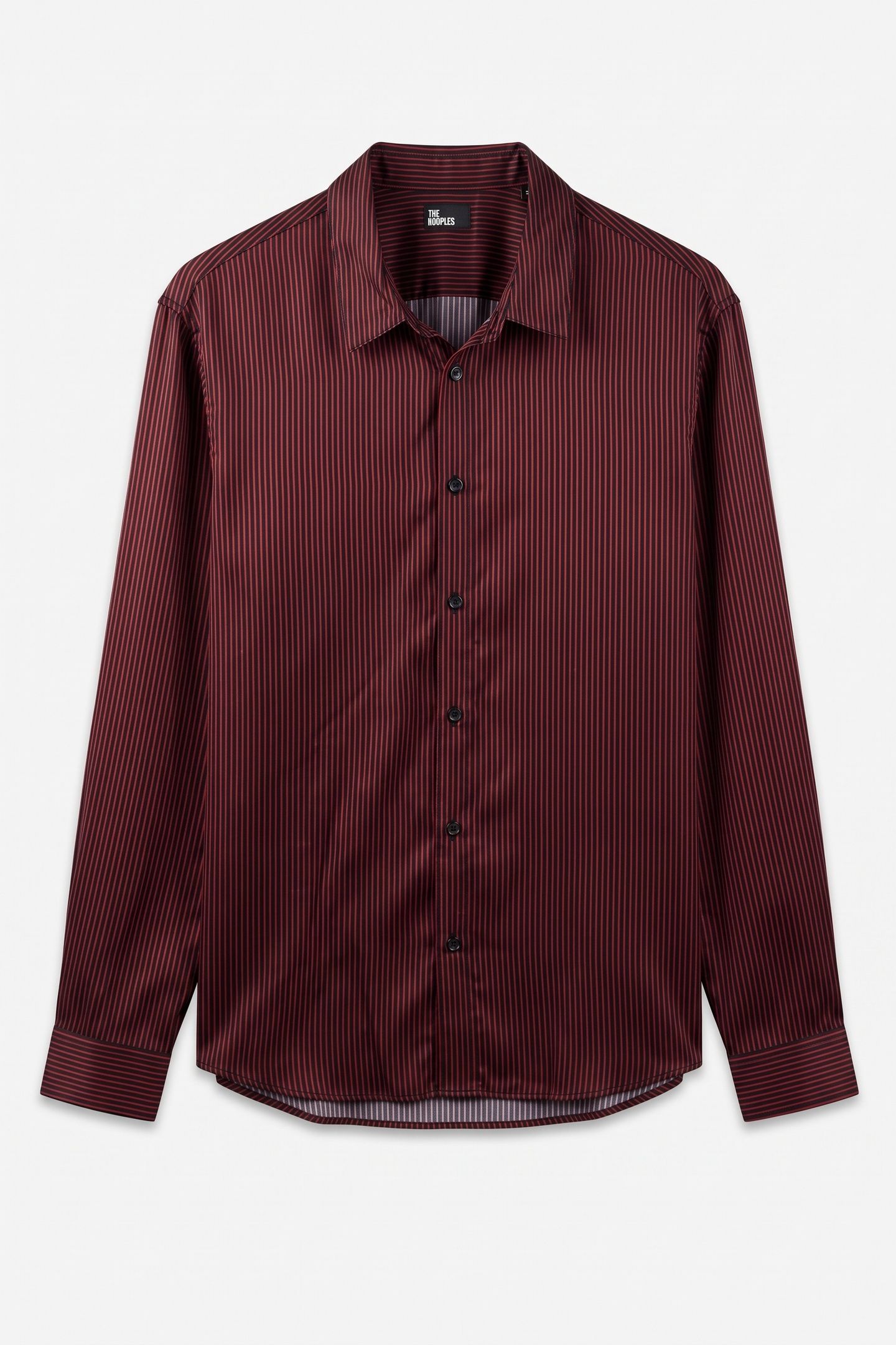 LONG-SLEEVED SHIRT WITH MICRO-STRIPES BLACK - RED 3