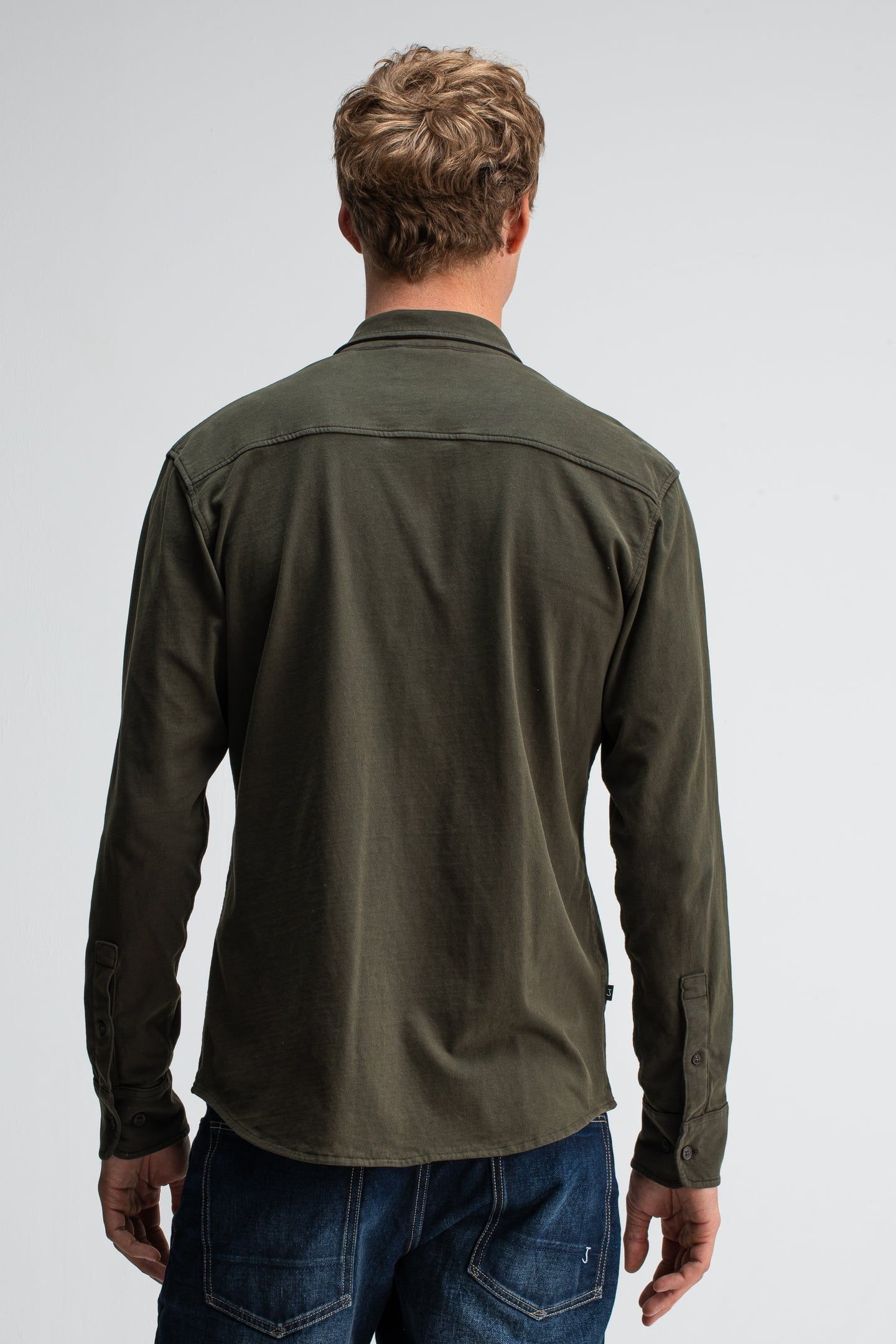 AIDAN PEACHED JERSEY SHIRT MOCHA BROWN 2