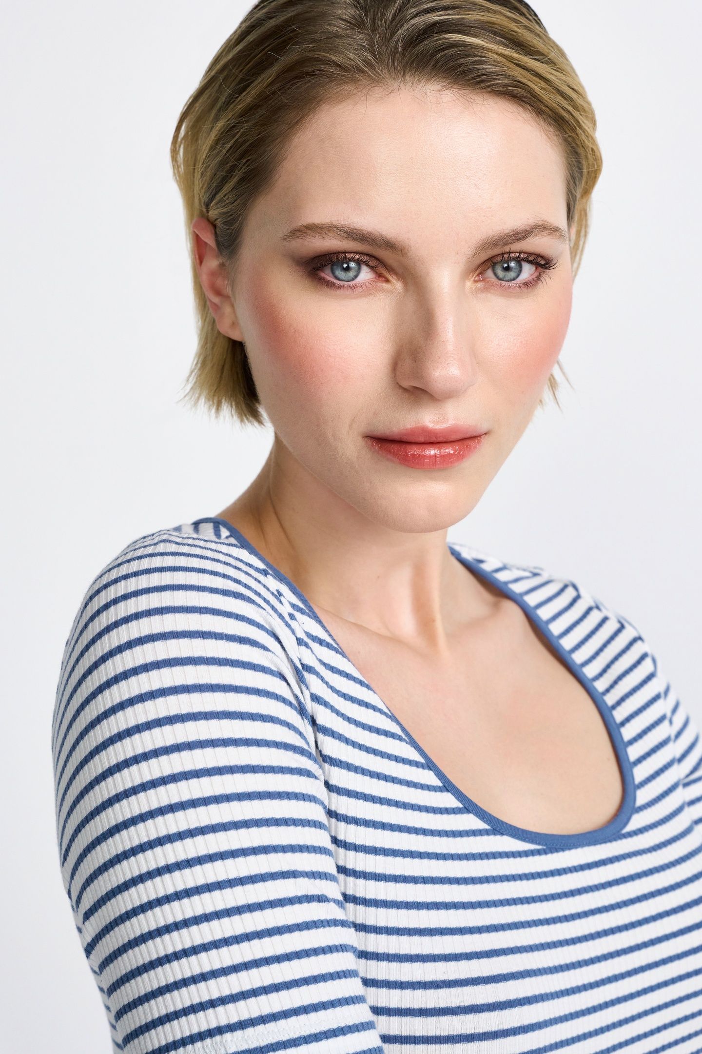 ORGANIC RIB SHIRT STRIPED VINTAGE BLUE 1
