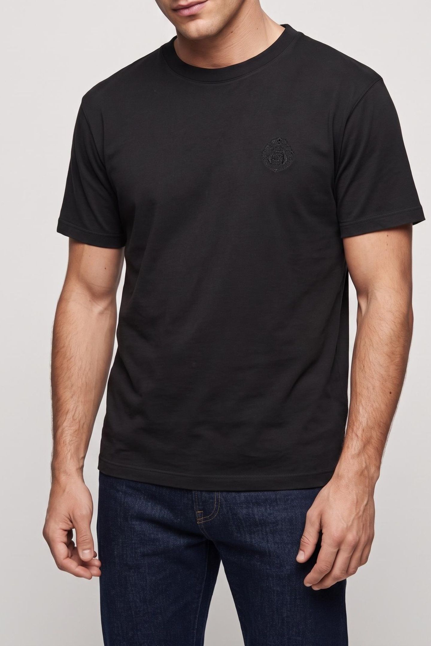SHORT-SLEEVED T-SHIRT WITH EMBROIDERY BLACK WASHED 1