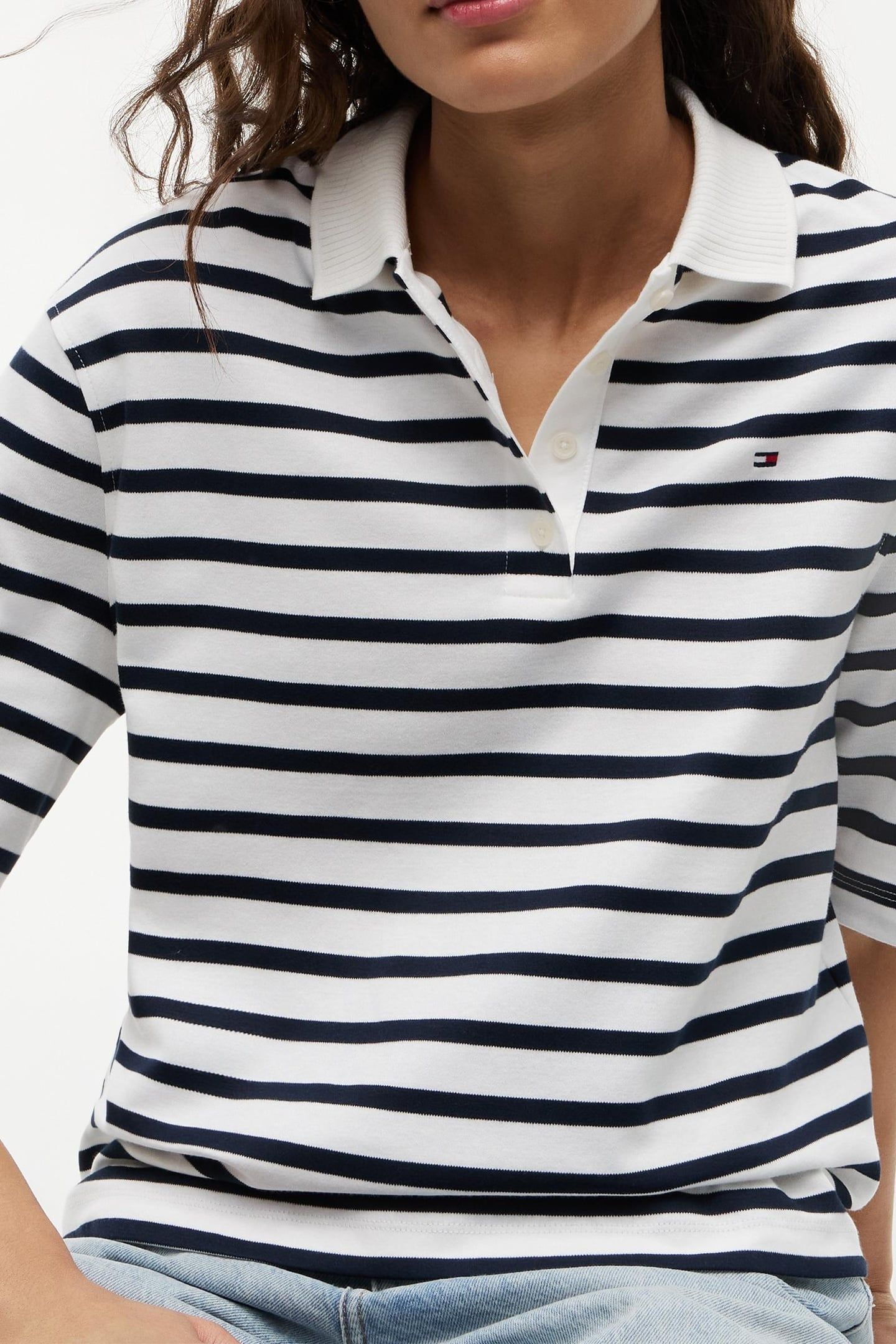 INTERLOCK RELAXED SS POLO BRETON STRIPE ECRU/DARK NIGHT NAVY 5