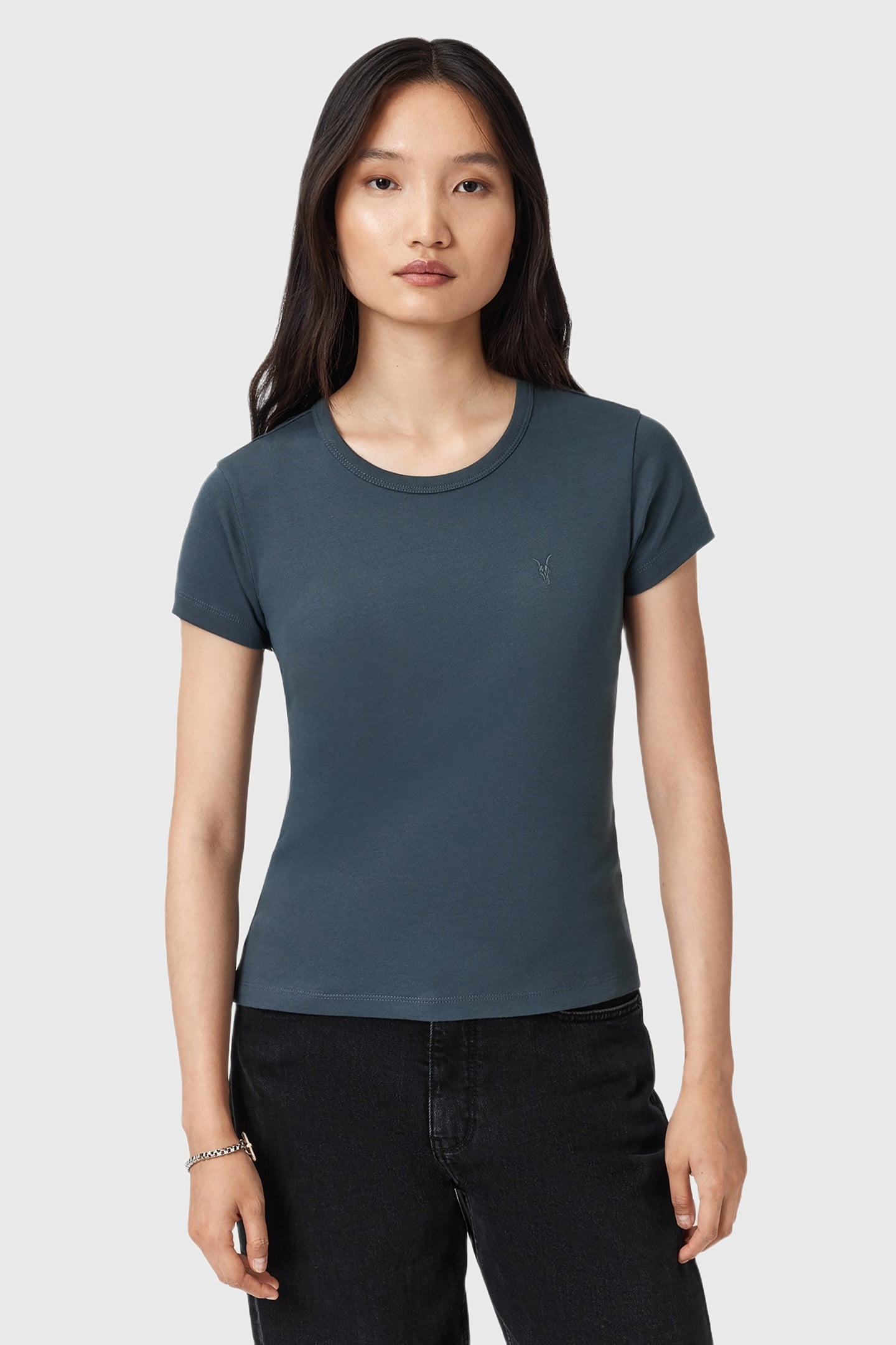 STEVIE RAMSKULL TEE DARK SLATE BLUE 2
