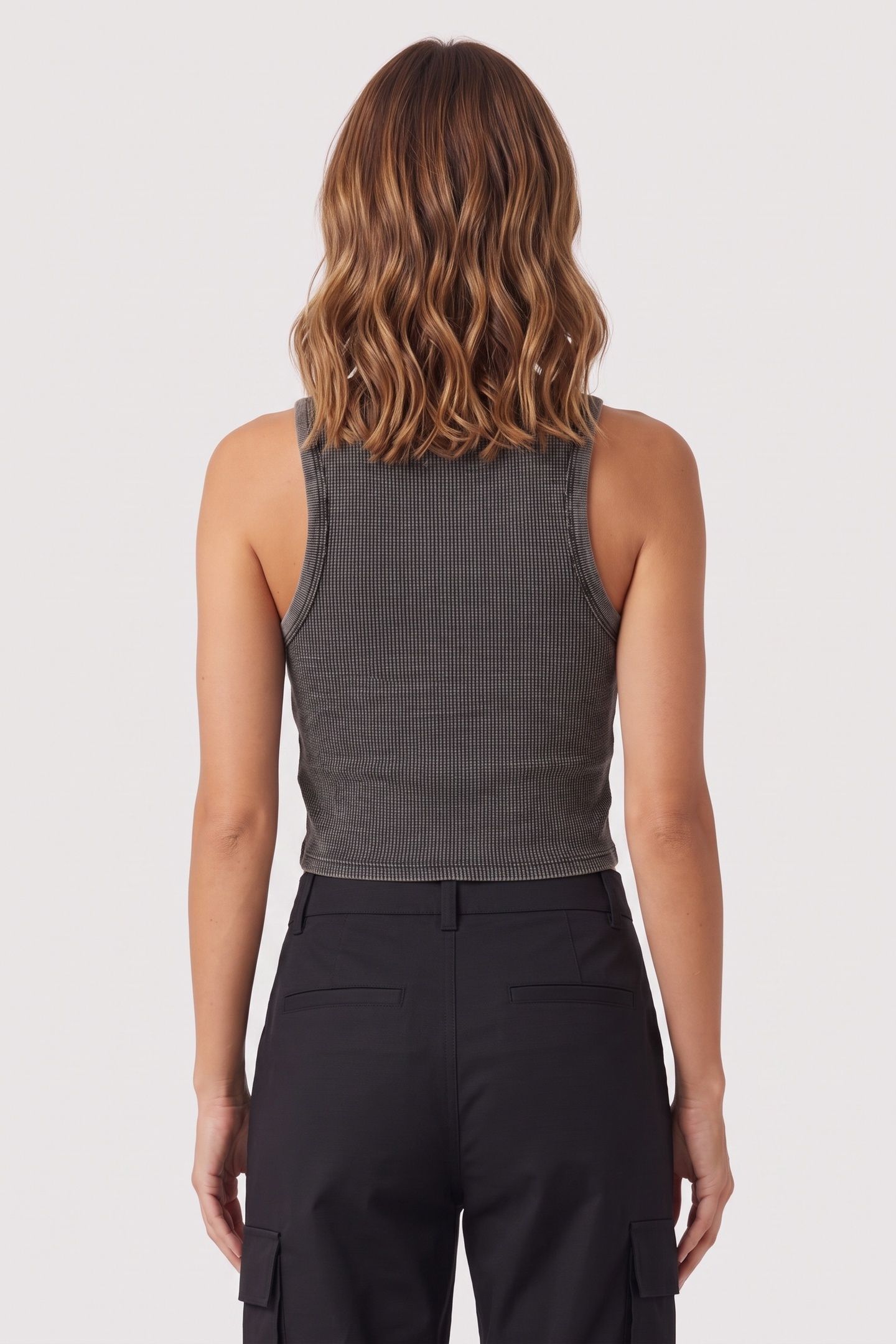 TANK TOP WITH EMBROIDERED TEXT BLACK WASHED 2