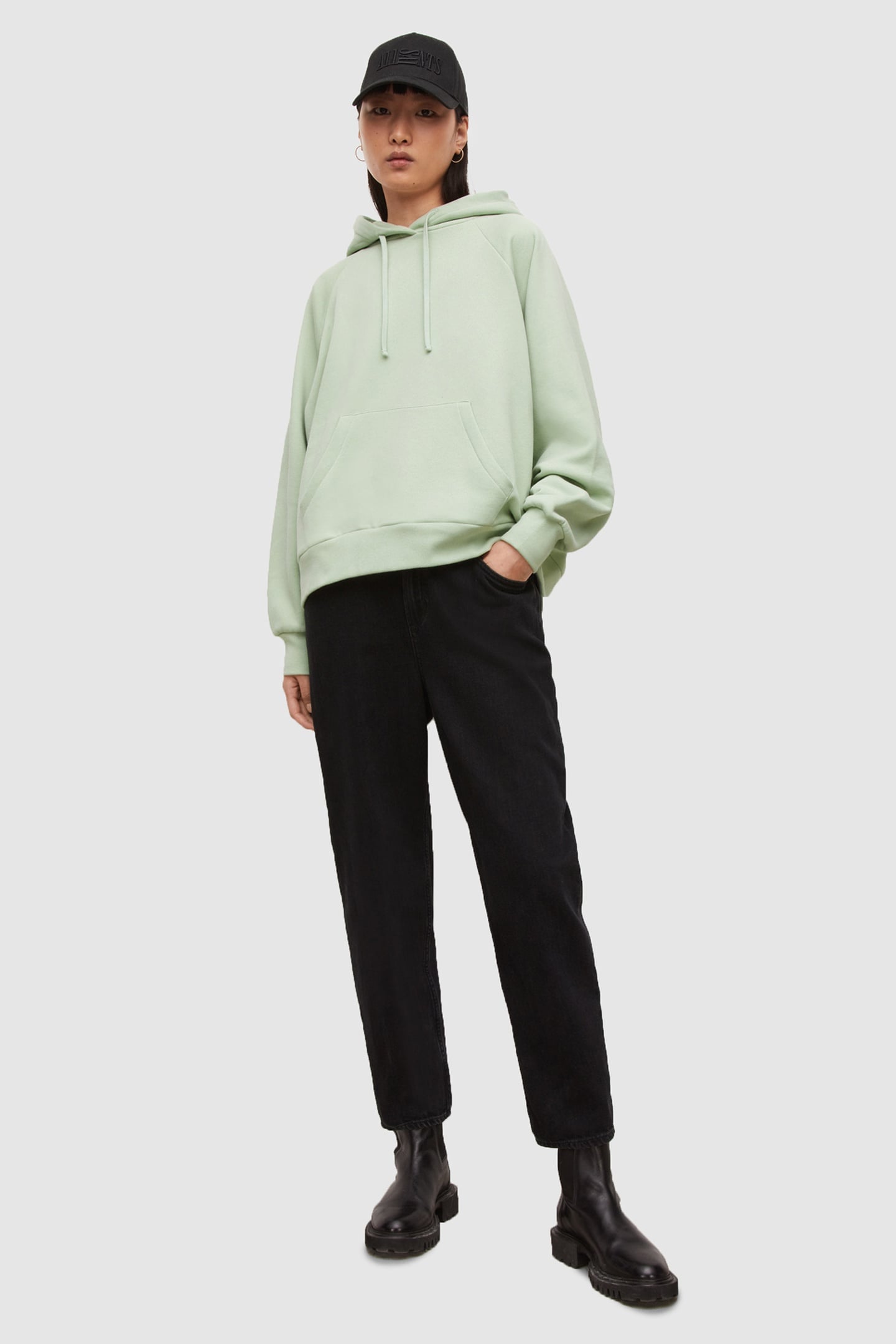ALLSAINTS TALON HOOD SAGE GREEN 1