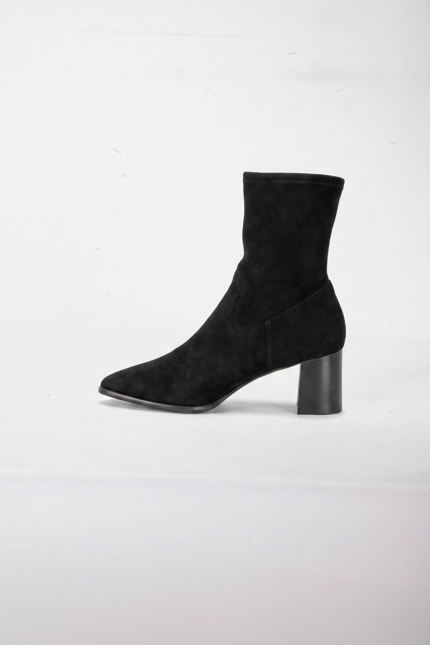 HARP BLOCK HEEL STRETCH SUEDE BLACK 2