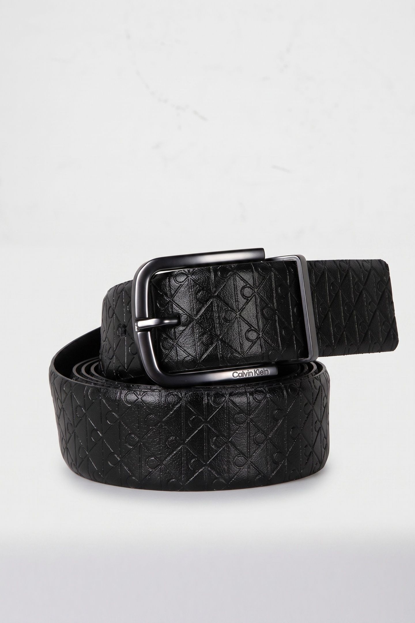 ROUND BUCKLE SMOOTH BELT BLACK/BLACK/MATTE GUNMETAL 1