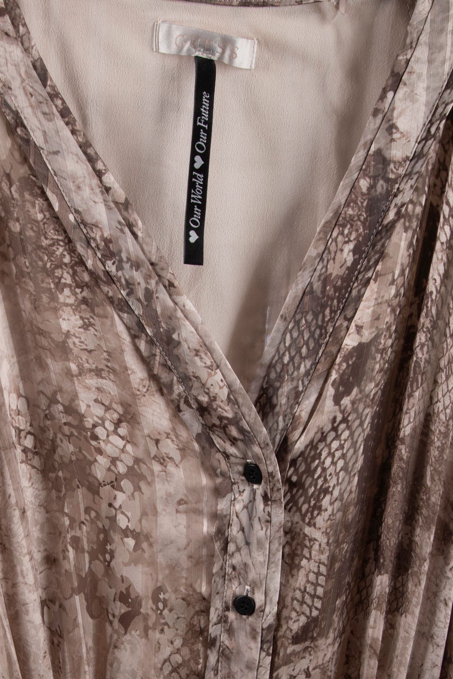 GUESS ECO BREANNA LONG DRESS WATER SNAKE PRINT TA 4