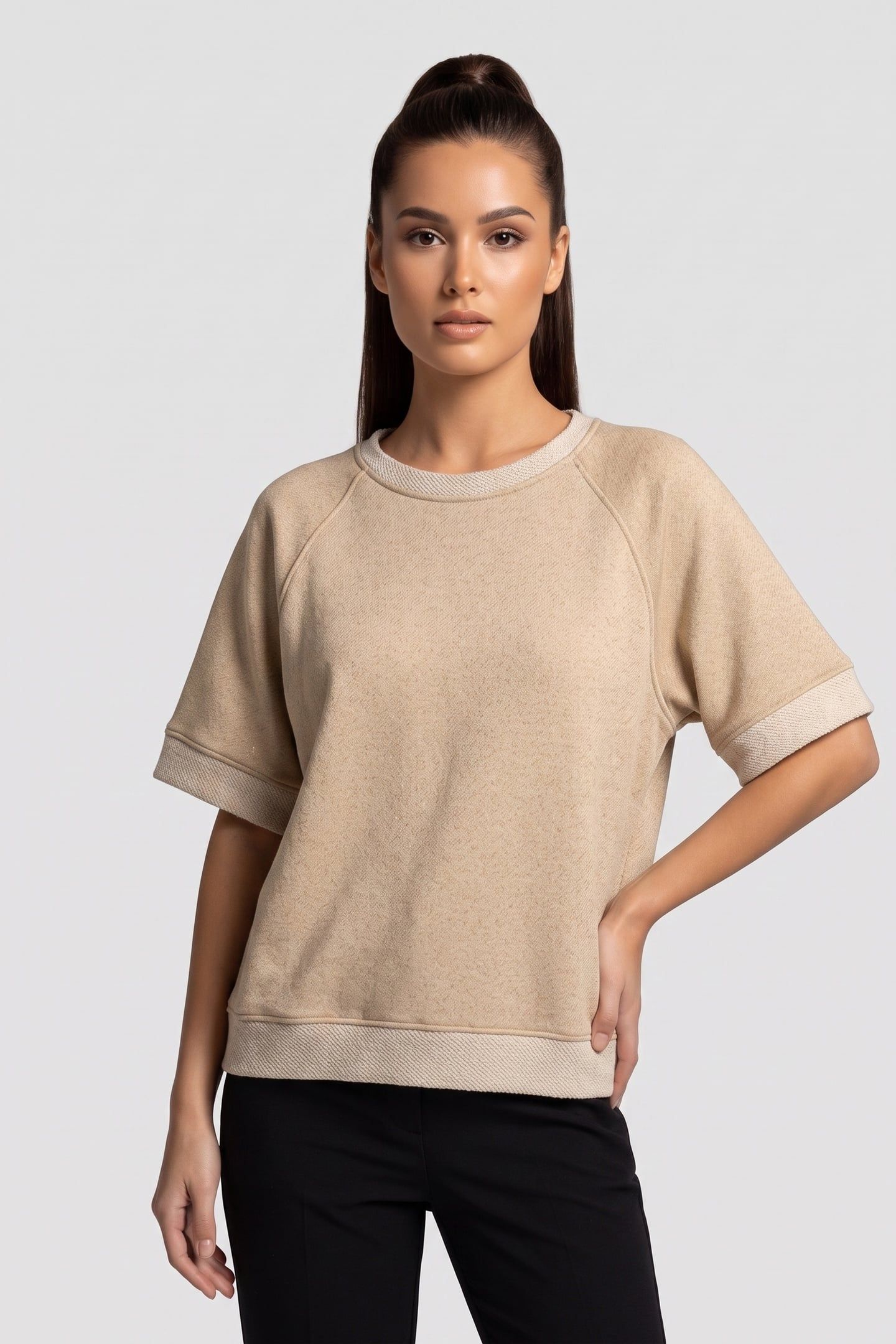 JERSEY GLITTER SWEAT IVORY 1