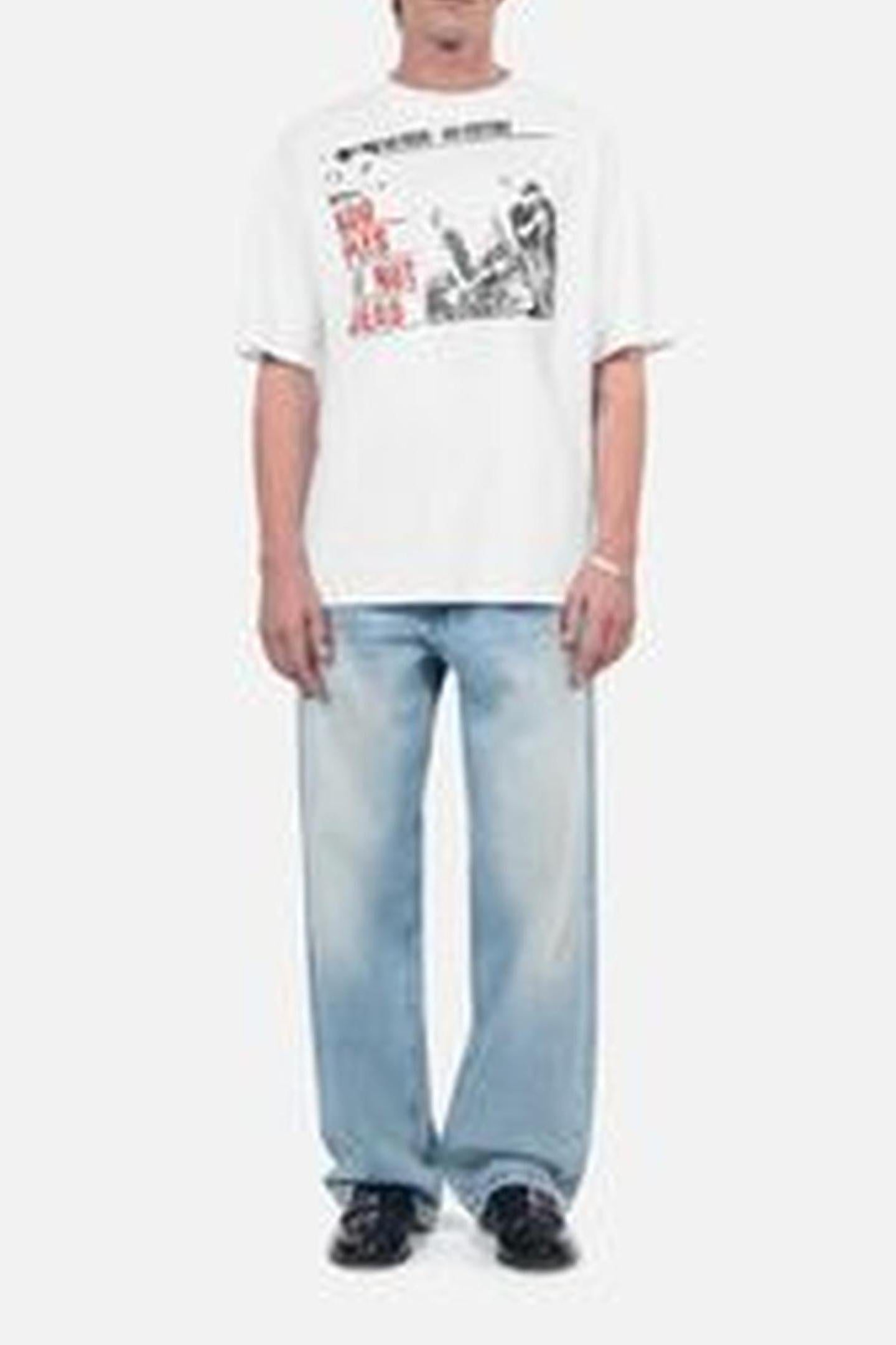 SHORT-SLEEVED T-SHIRT WITH PRINT ON THE FRONT ECRU 2
