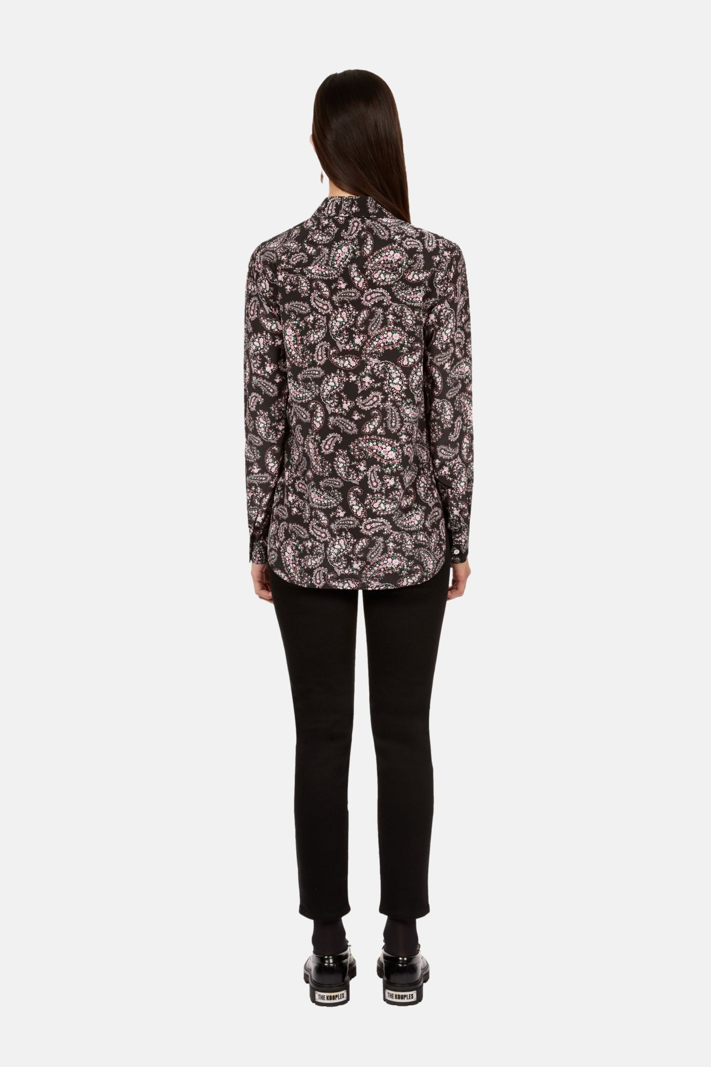 LONG-SLEEVED SILK SHIRT BLACK/PINK 4