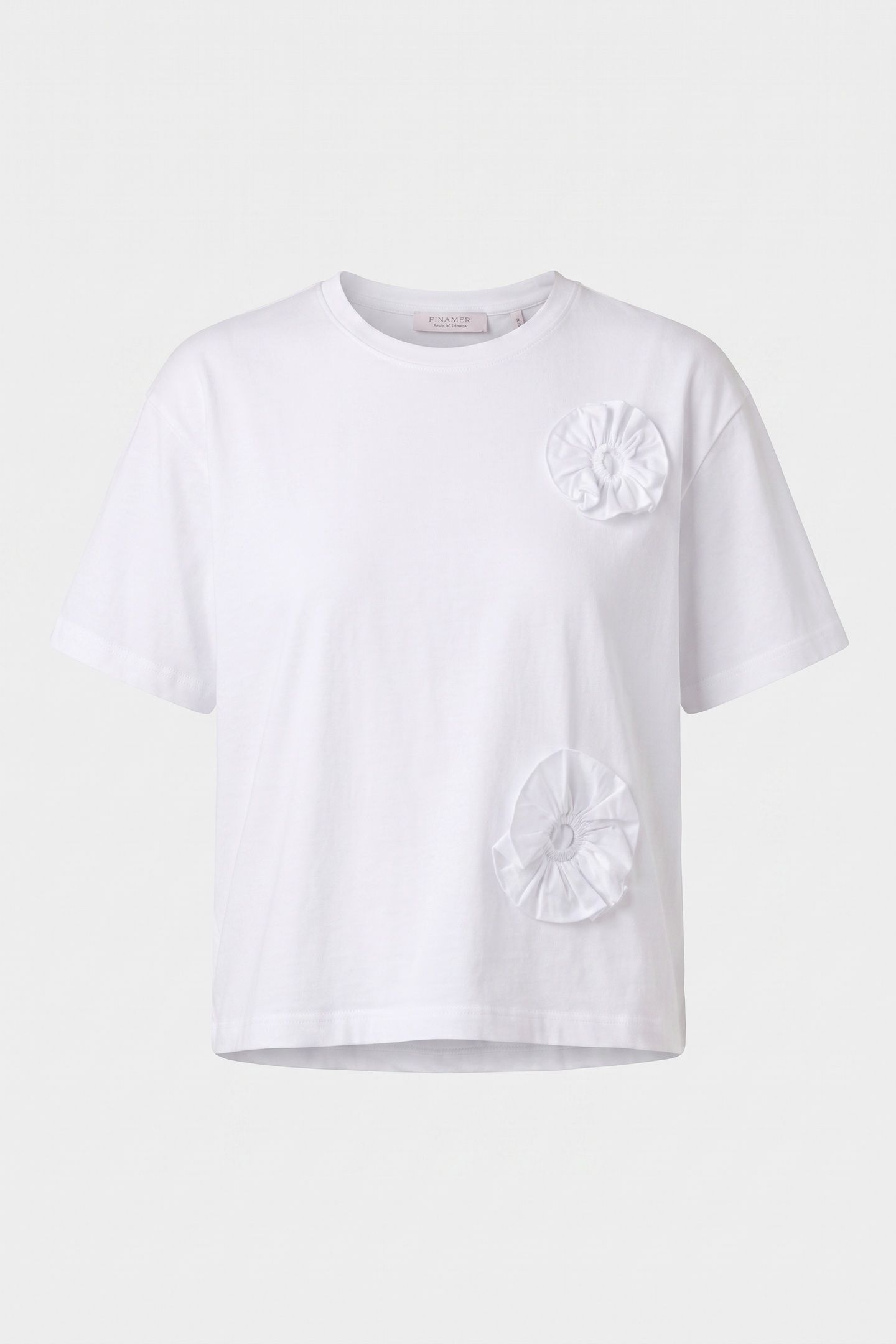 T-SHIRT WITH DRAPED FLOWERS WHITE 3