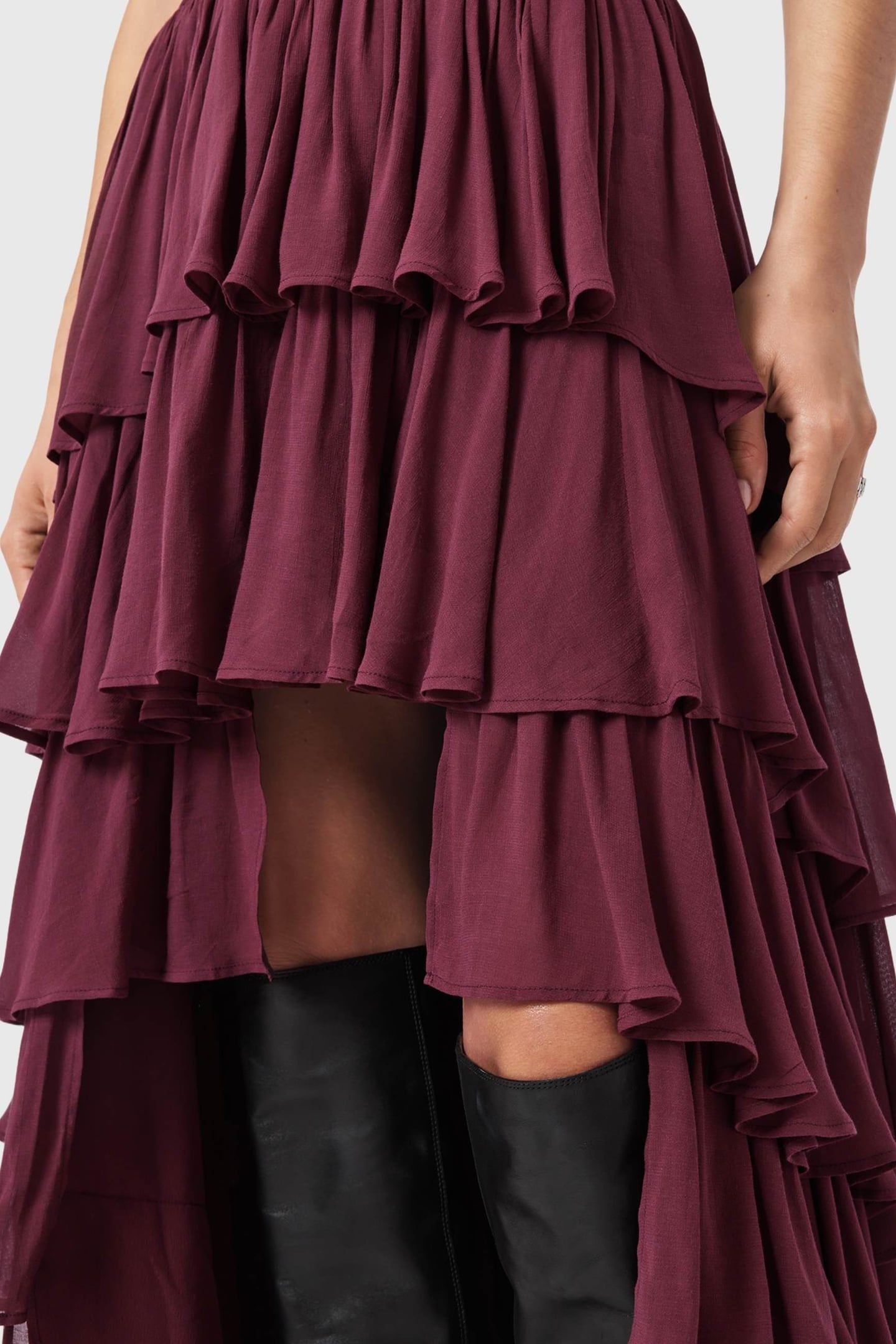 CAVARLY MAXI SKIRT TAWNY PORT RED 7