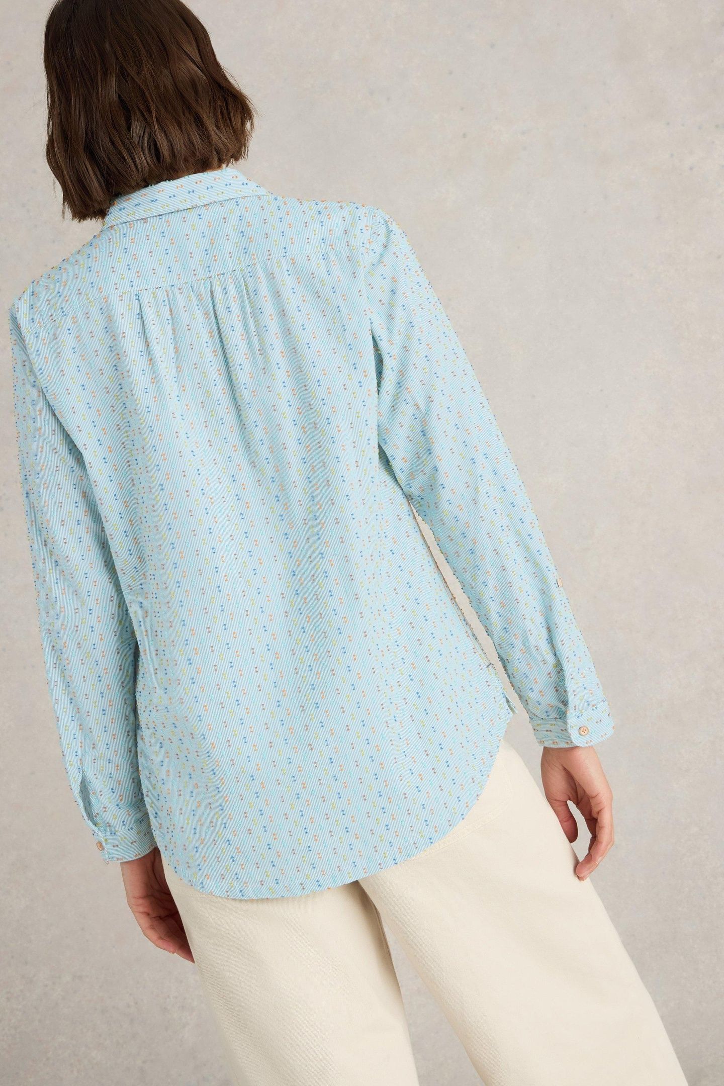 SOPHIE ORGANIC COTTON SHIRT GREEN MULTI 3