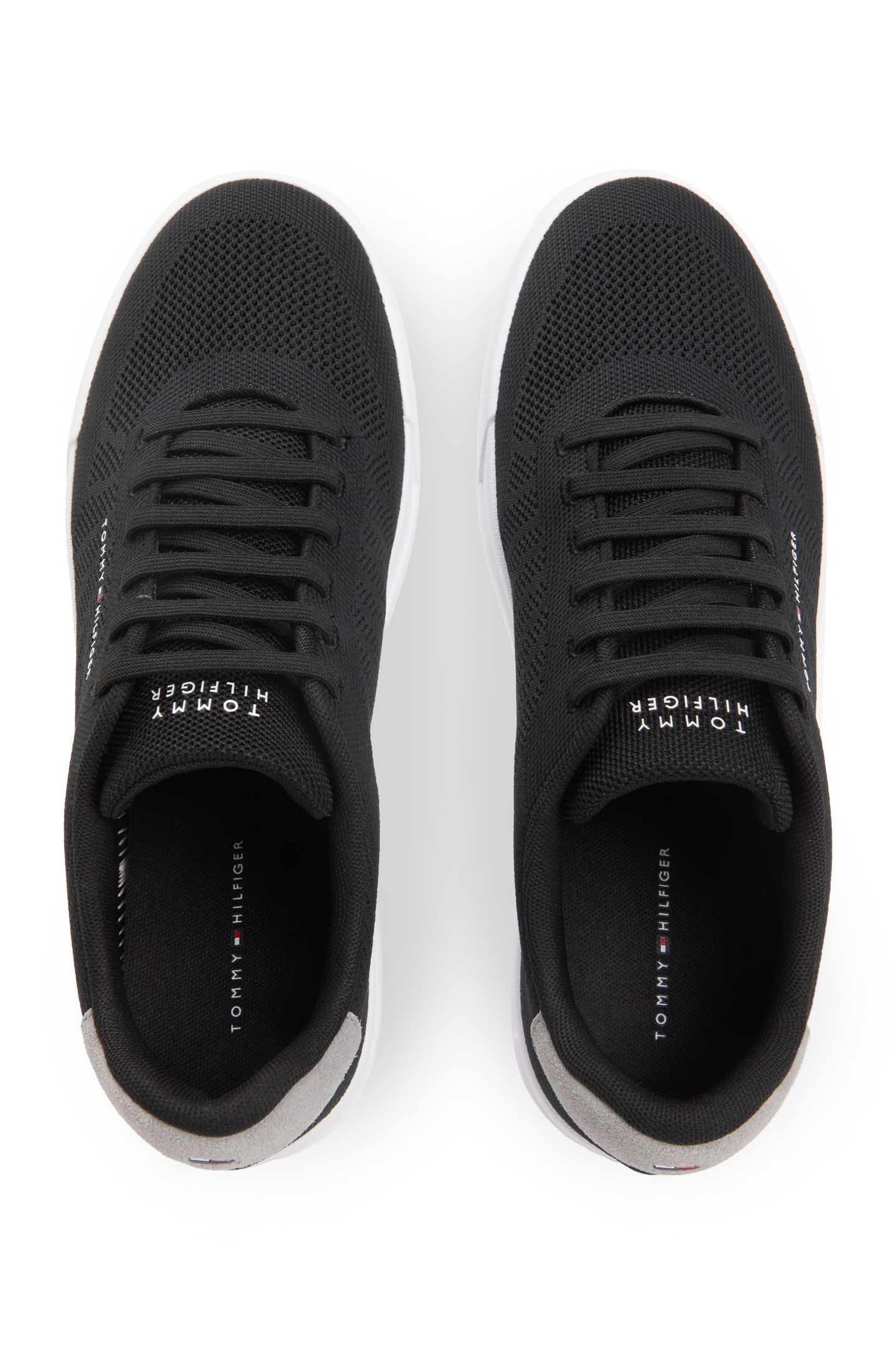LOGO KNIT COURT TRAINERS BLACK 5