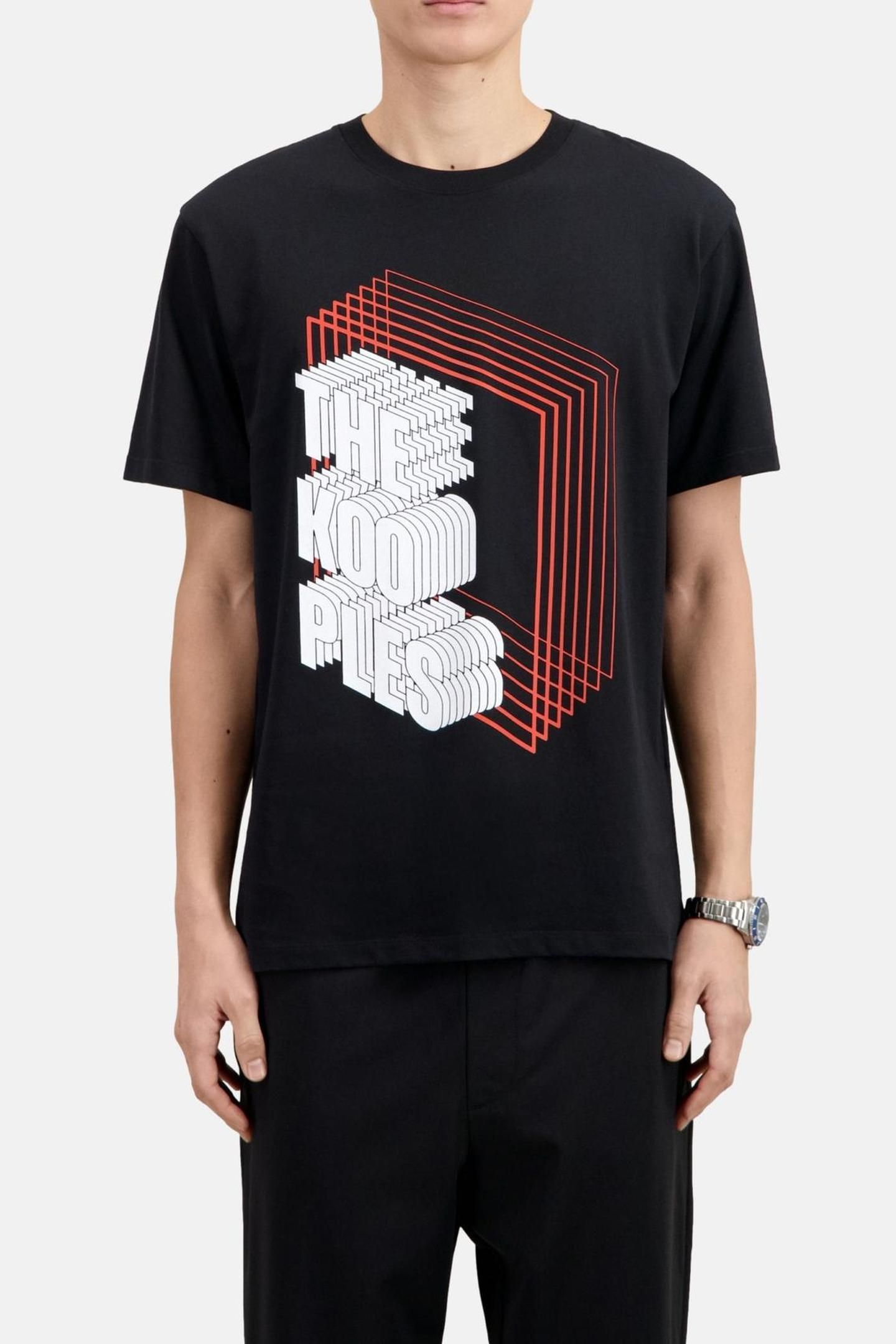 SHORT-SLEEVED T-SHIRT WITH NEON PRINT BY THE KOOPLES BLACK 3
