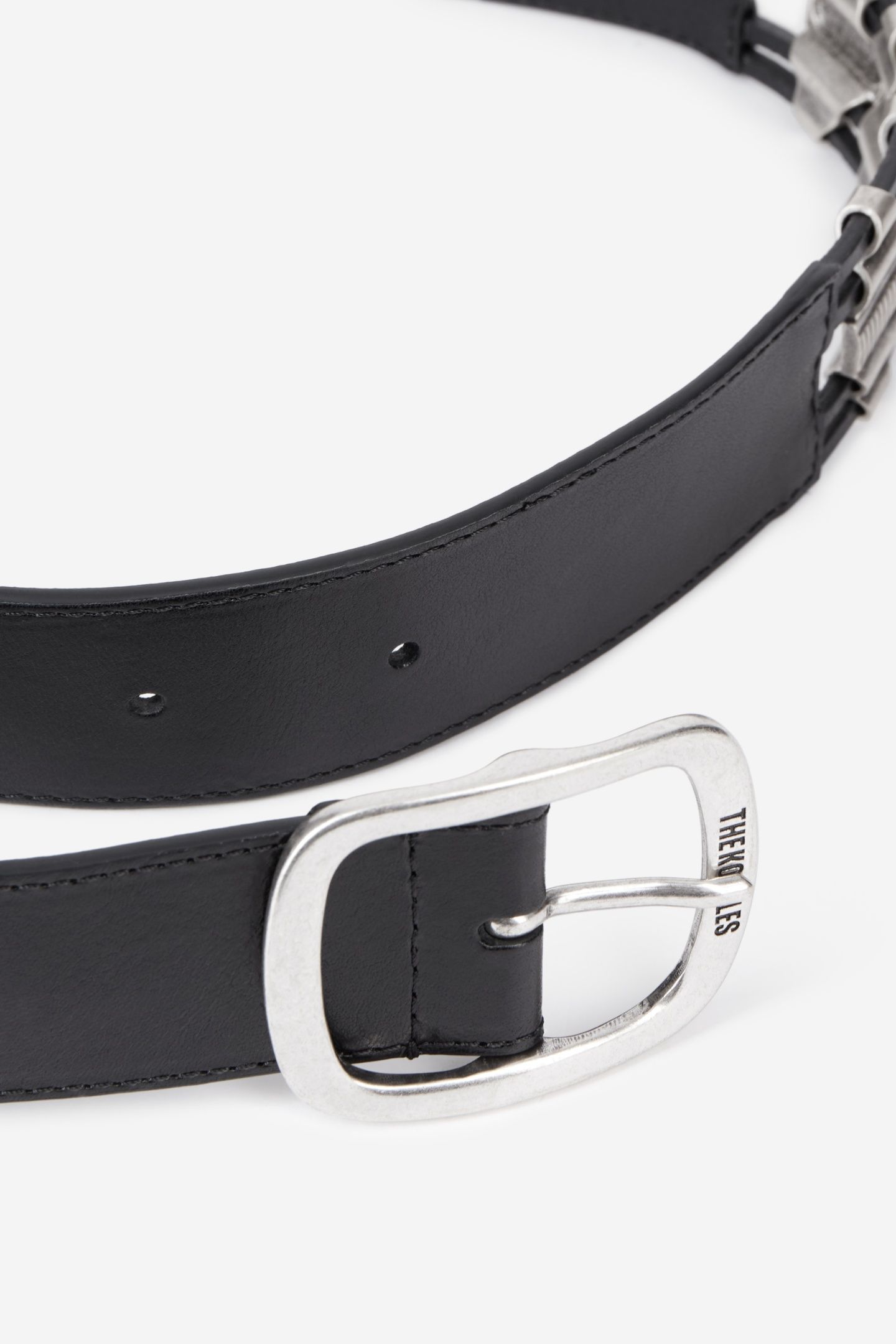 LEATHER BELT WITH METAL HARDWARE BLACK 3