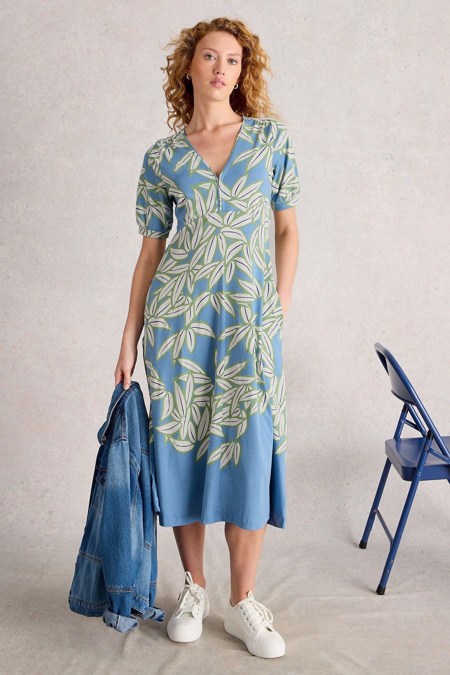 MEGAN JERSEY DRESS BLUE PRINT 2