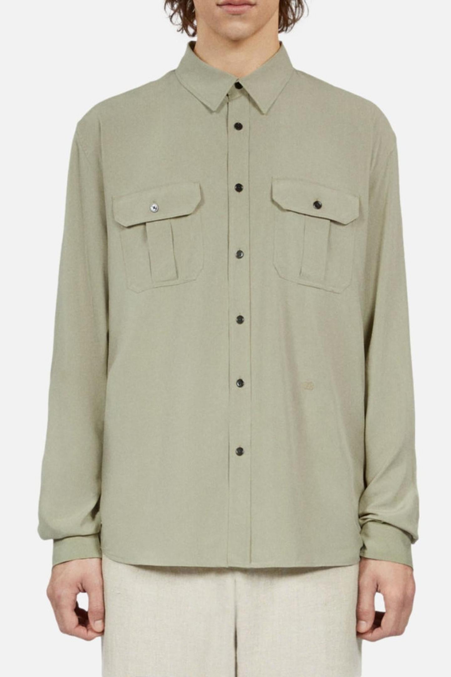 LONG-SLEEVED SHIRT KAKI GREY 1