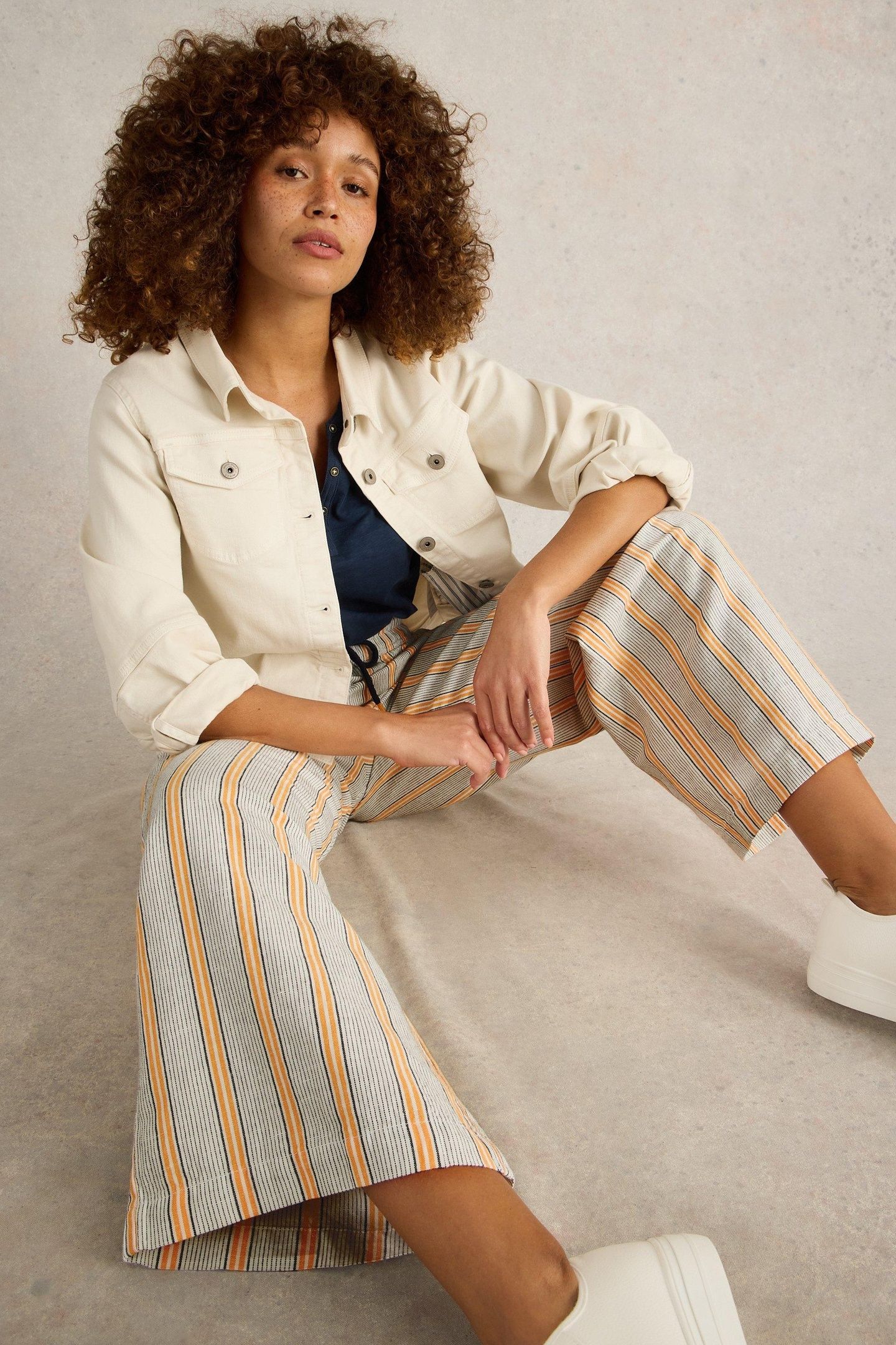 BELLE LINEN BLEND TROUSER WHITE MULTI 3