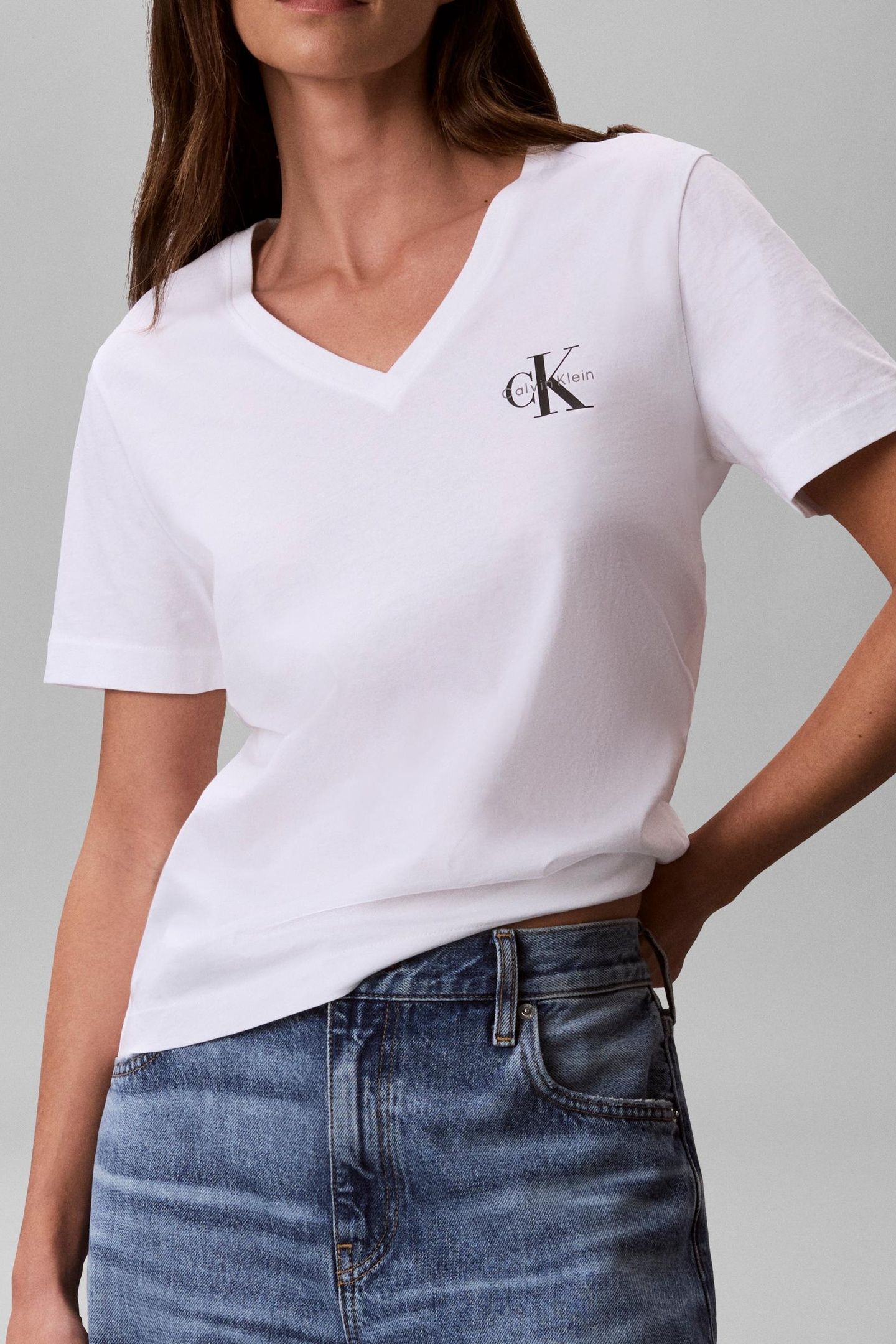 2-PACK V-NECK T-SHIRTS AGED REDWOOD W/WHITE 2