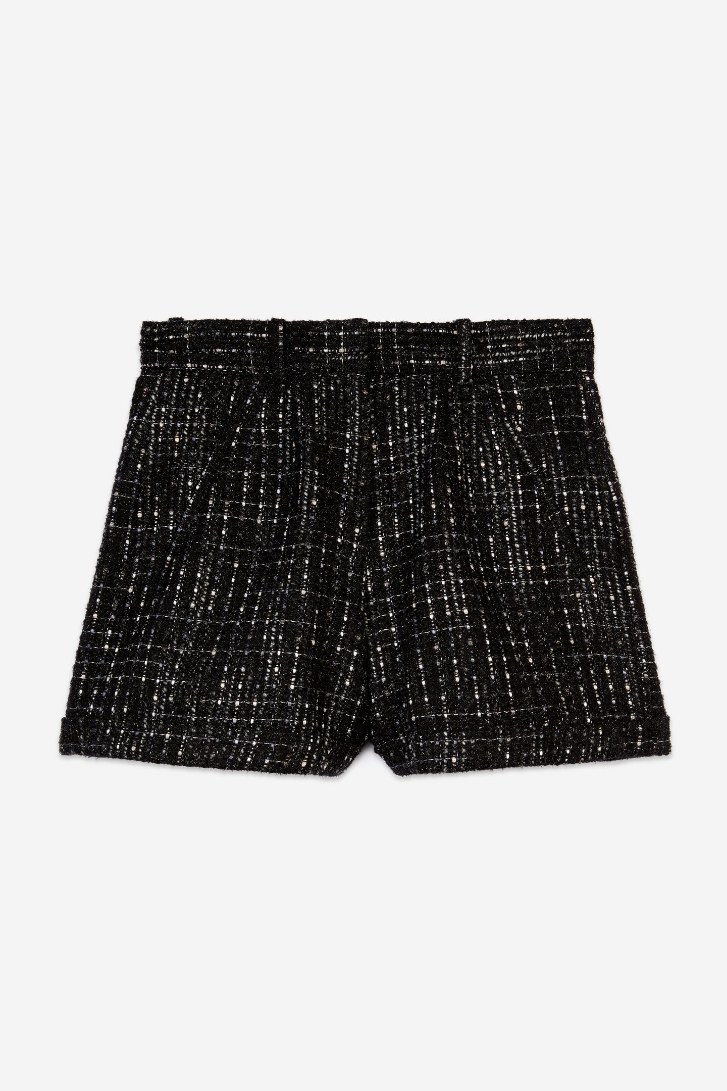 HIGH-WAISTED TWEED SHORTS BLACK WHITE 4