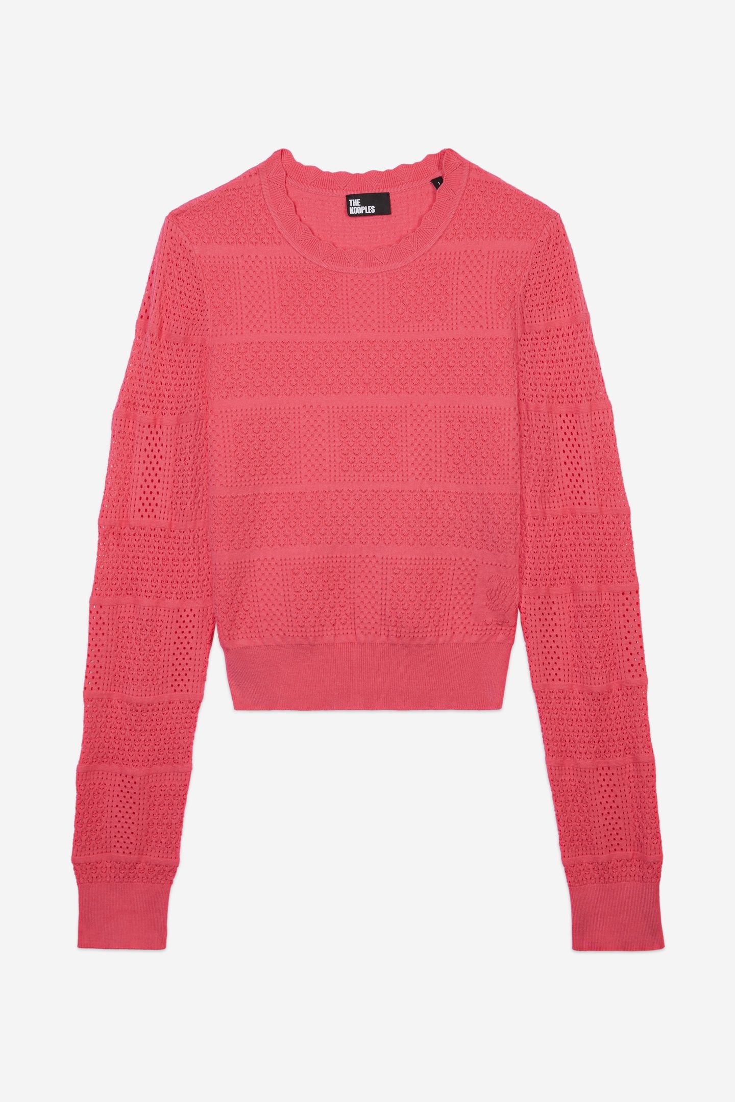 LONG-SLEEVED SWEATER WITH PATCHWORK POINTS RETRO PINK 5
