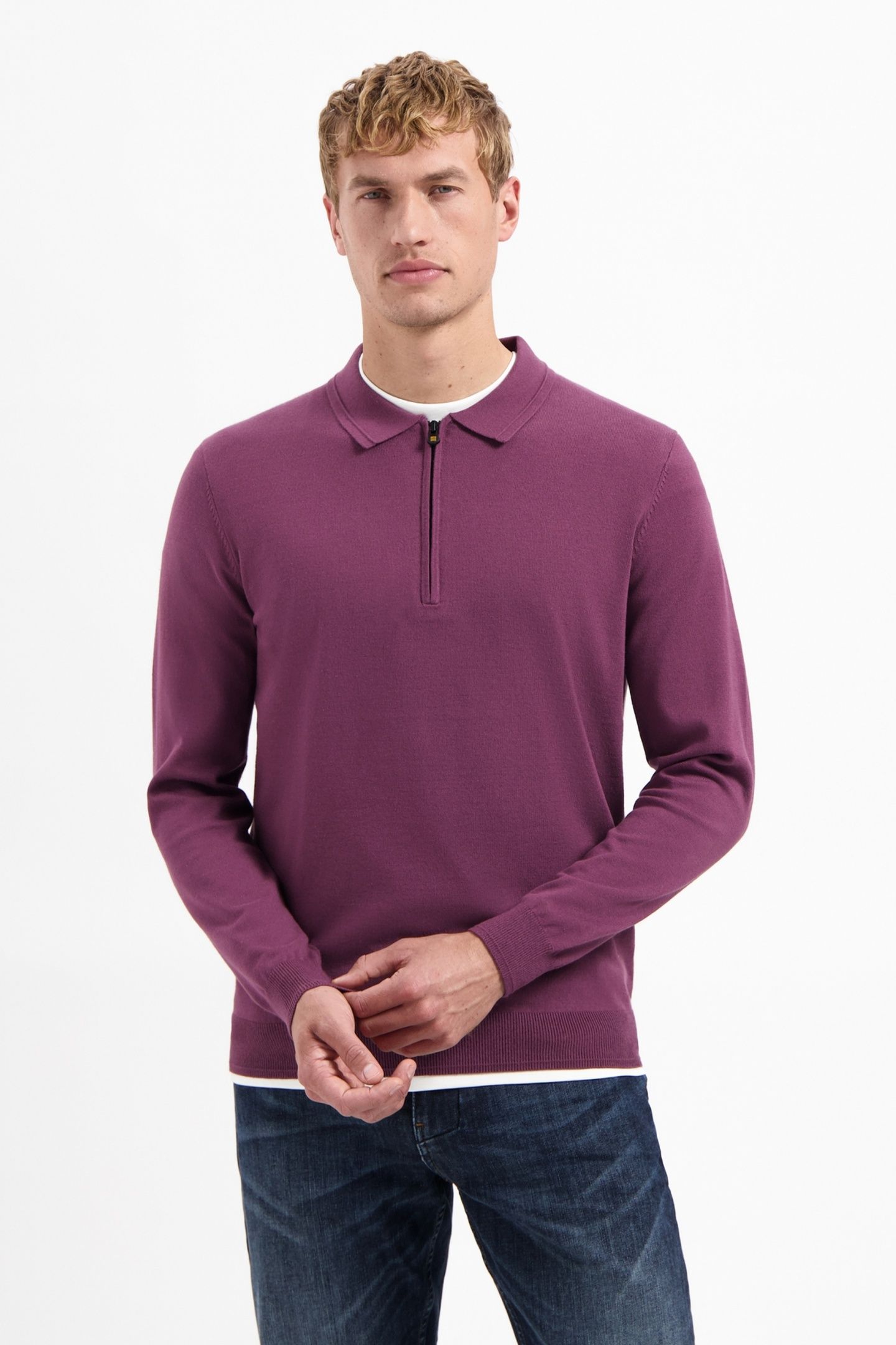 PULLOVER POLO ZIP DARK WINE 2