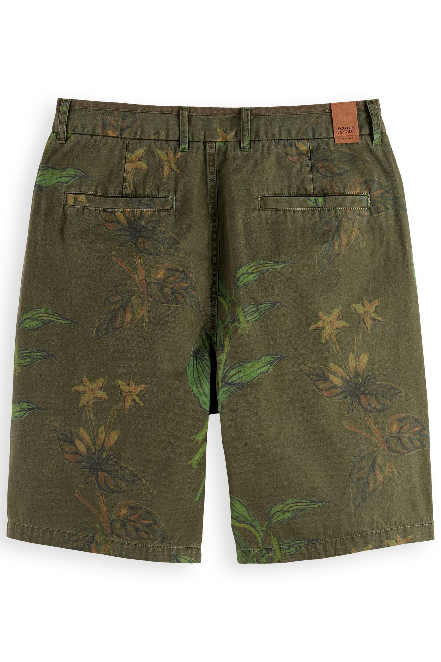 PRINTED COTTON RELAXED FIT SHORT LEAFS MILITARY AOP 4