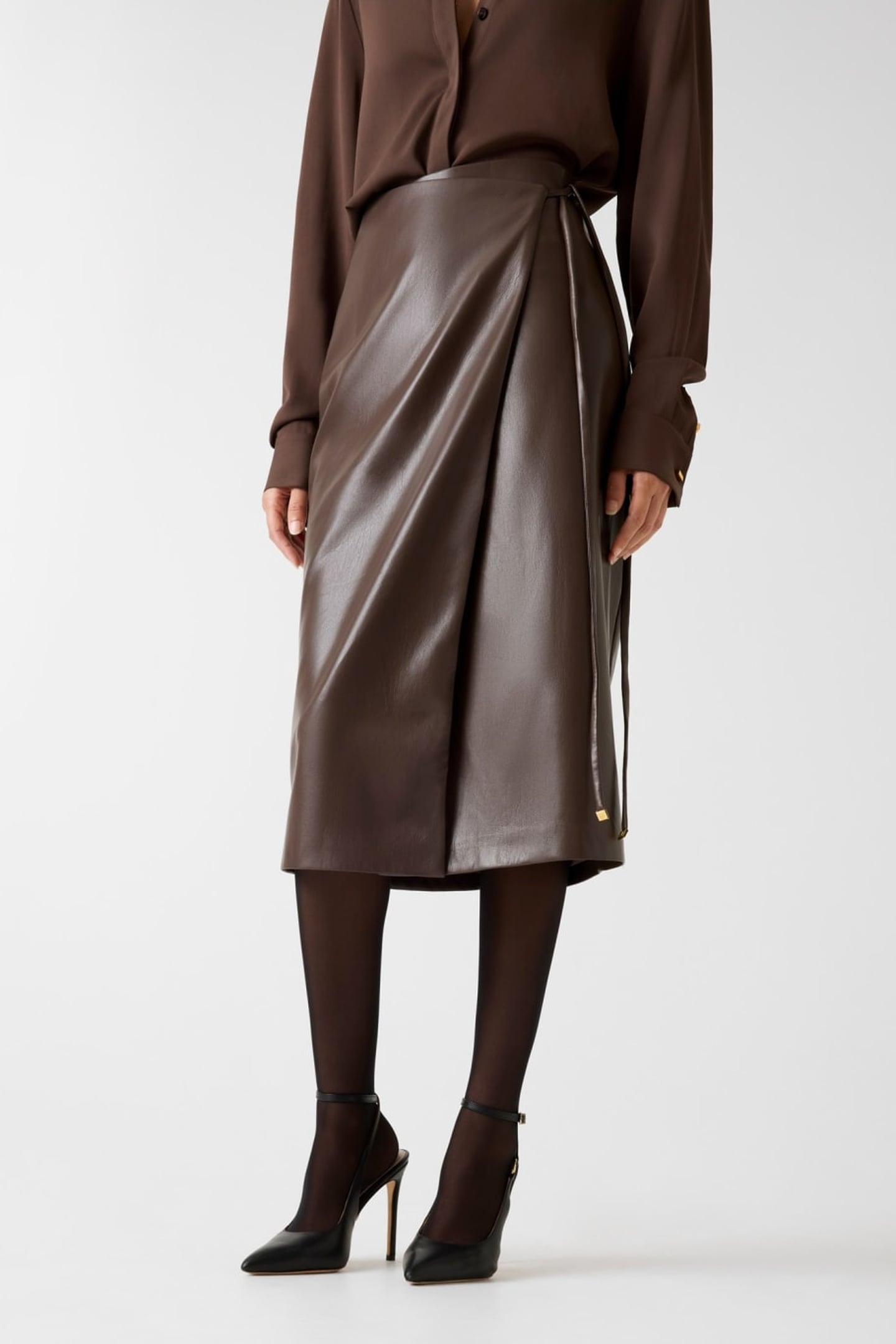 GLADYS WRAP SKIRT CHOCOLATE BROWNIE 3