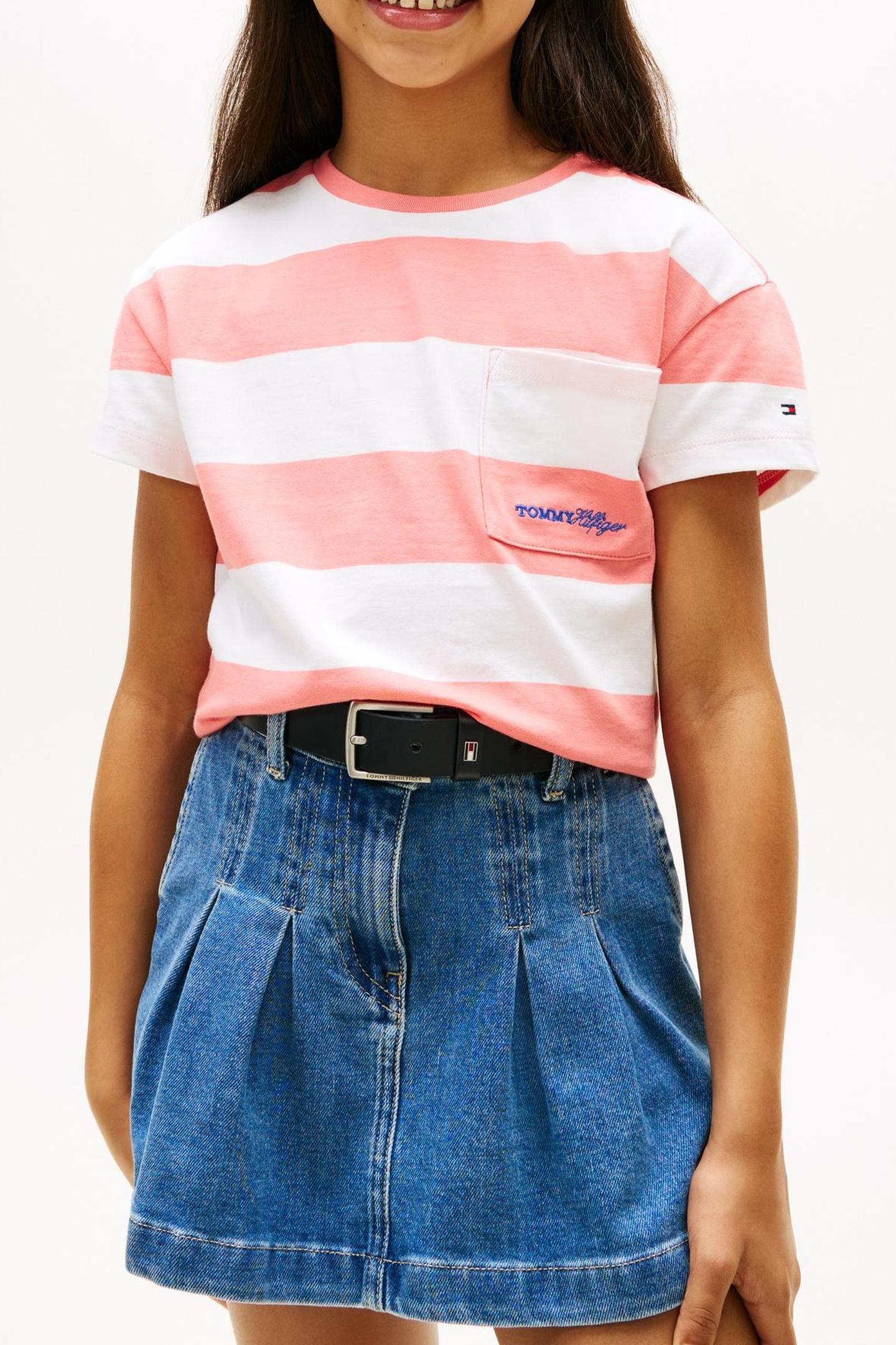 GIRLS STRIPE TEE SS TROPICAL BLUSH STRIPES 3
