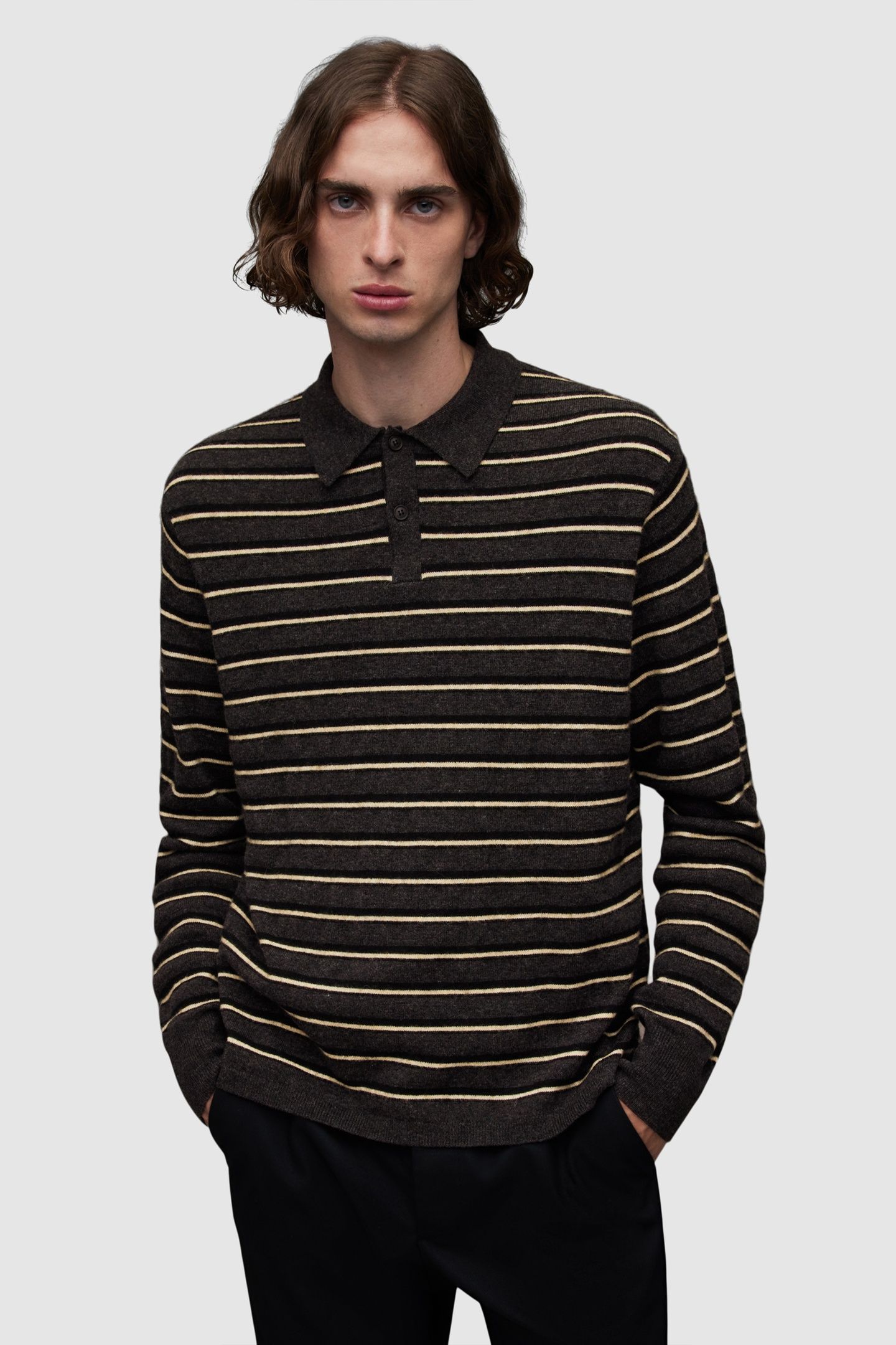 STAFFORD LS POLO CINDER ML/BLK/YELW 2