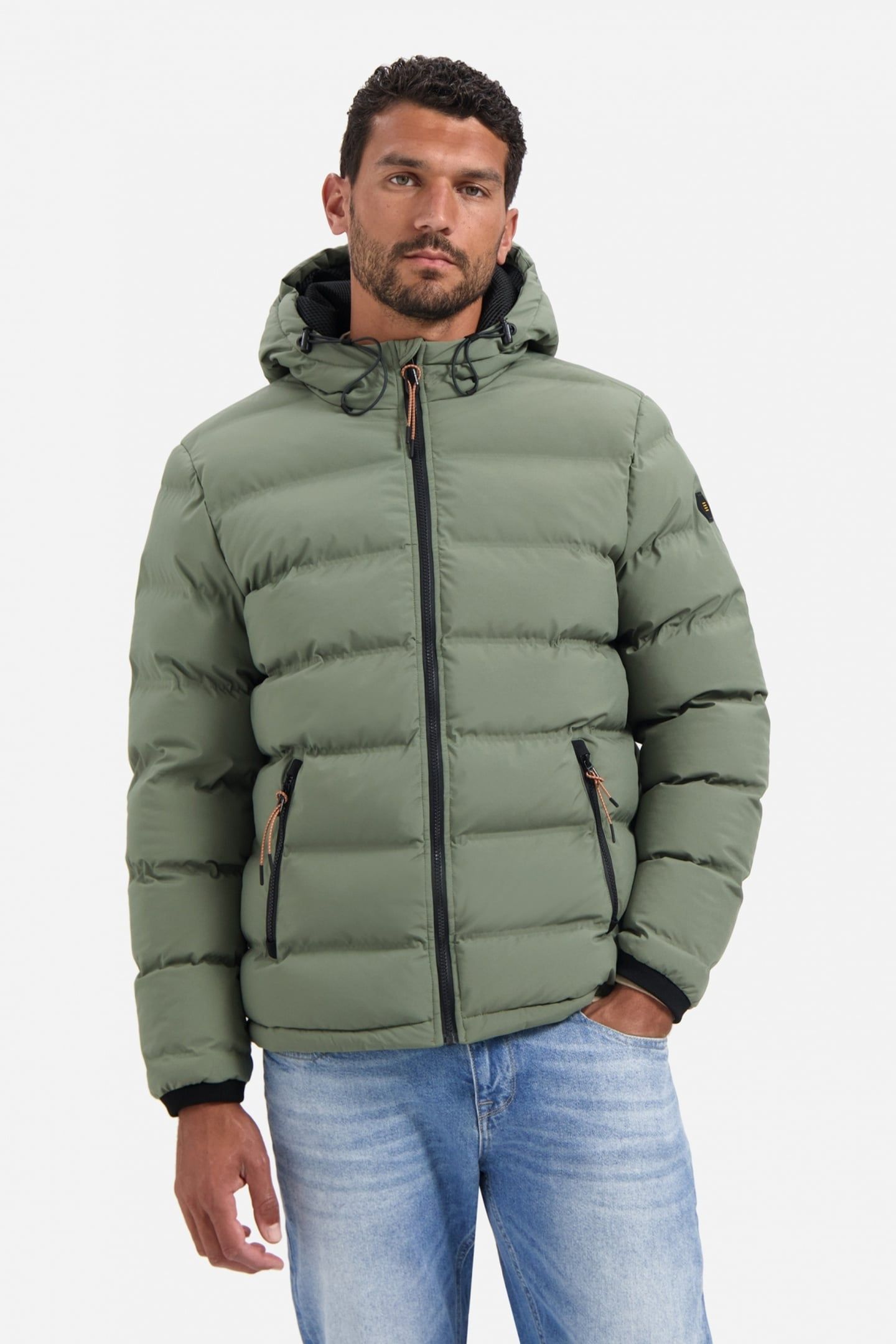 JACKET SHORT FIT SEALED HOODED PADDED STEEL 1