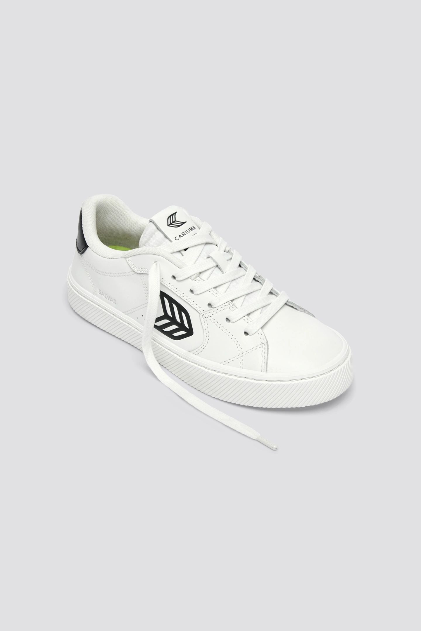 SALVAS LEATHER WHITE BLACK LOGO 2