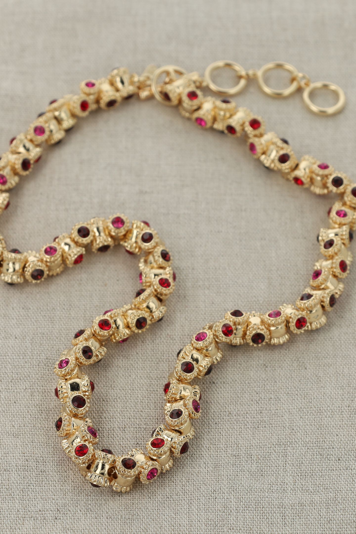 VINTAGE BARREL NECKLACE SIAM RED 2