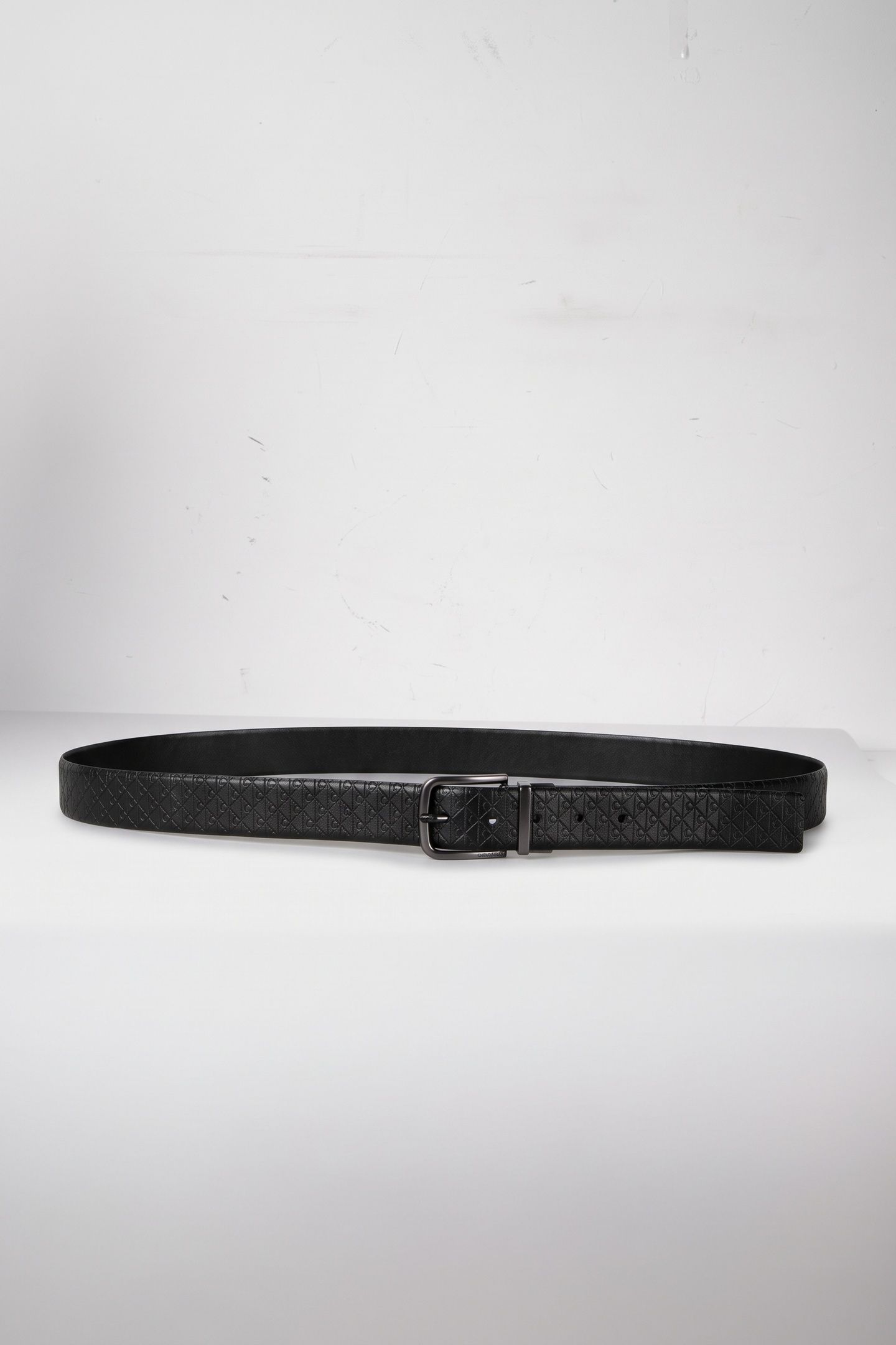 ROUND BUCKLE SMOOTH BELT BLACK/BLACK/MATTE GUNMETAL 2