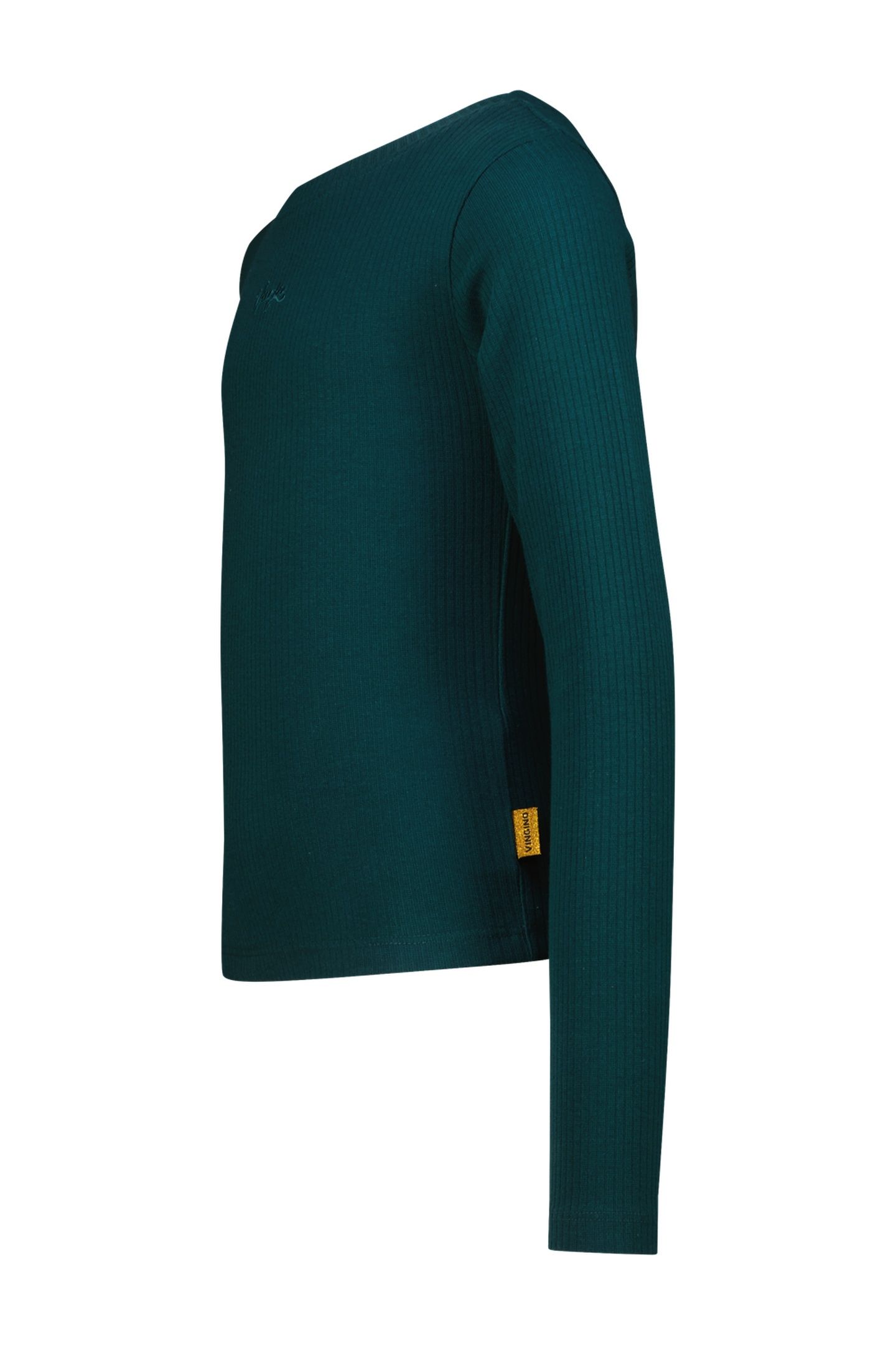 GIRLS BASIC RIB TOP T-SHIRT DARK JUNGLE GREEN 2