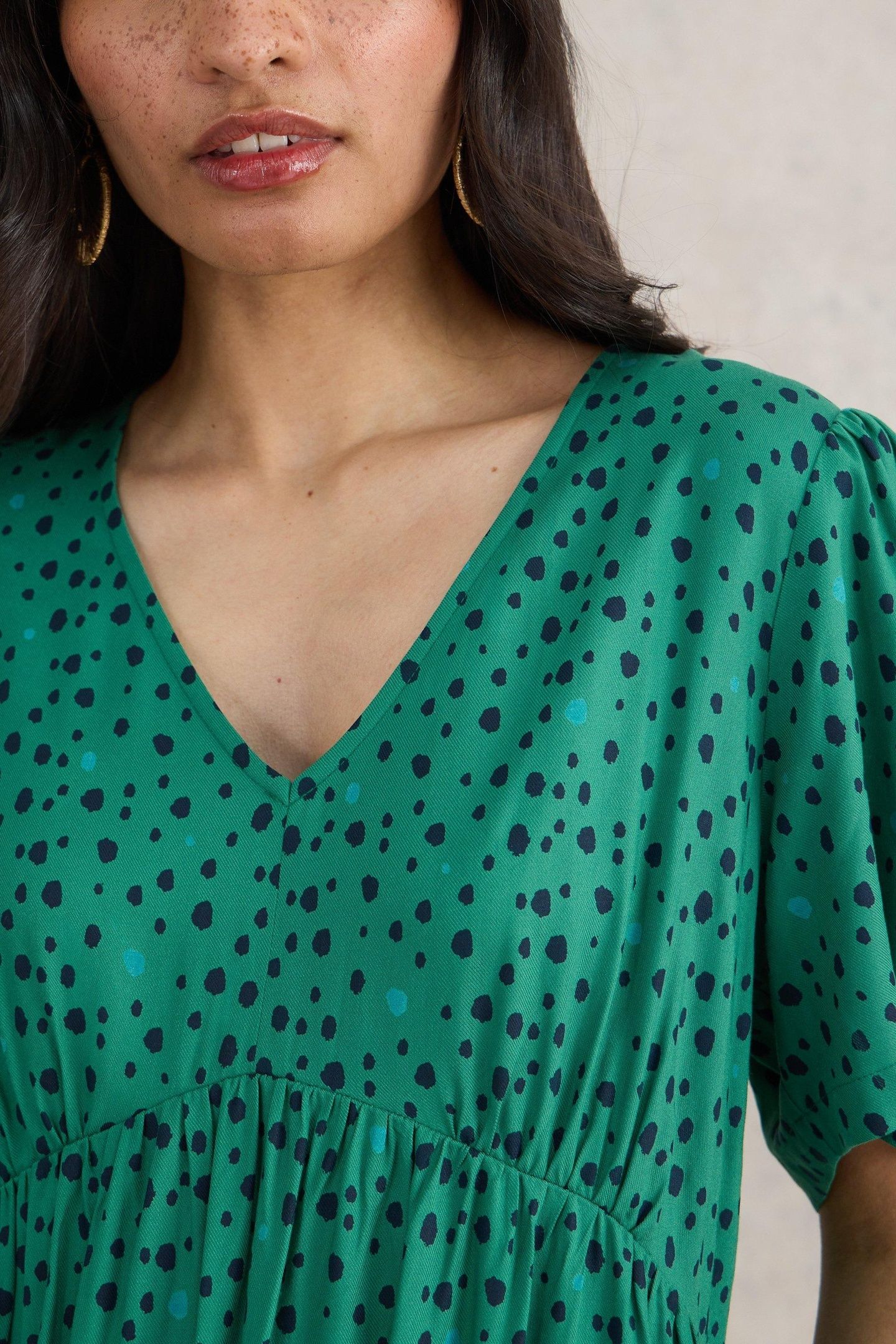 LUCY MIDI DRESS GREEN MULTI 4