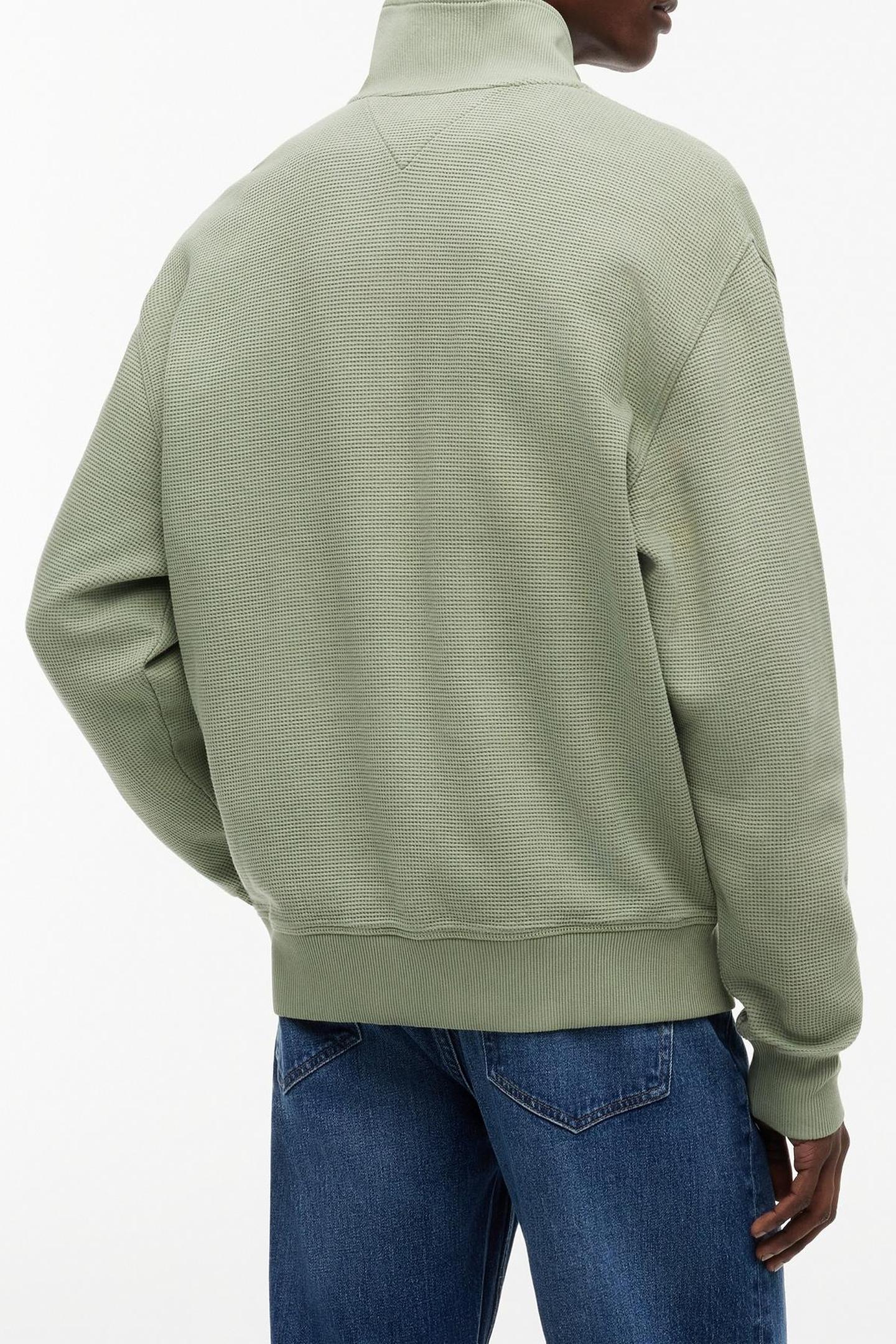 RELAXED WASHED WAFFLE KNIT SPRING OLIVE 2
