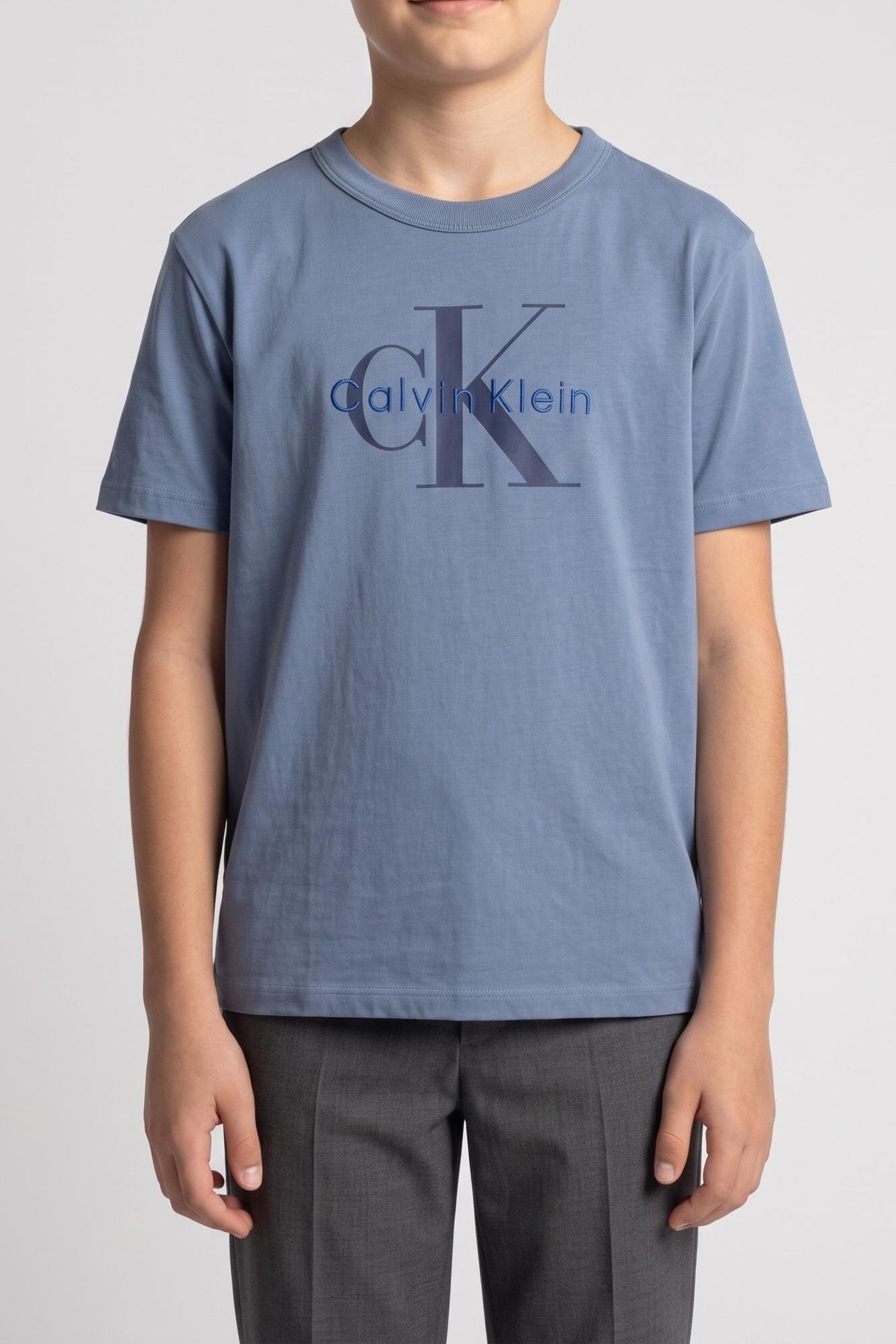 BOYS LIGHT MONOLOGO S/S T-SHIRT SATIN BLUE 1